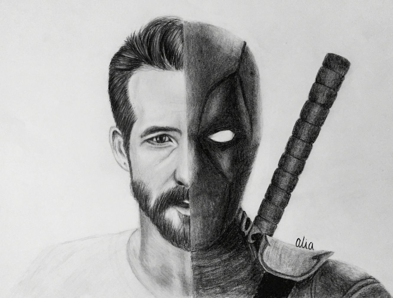 Wallpaper #7BGlM5MBXrlMTfB52Epu294 Ryan Reynolds X Deadpool Drawing by Alison Andreasen Deadpool Drawing