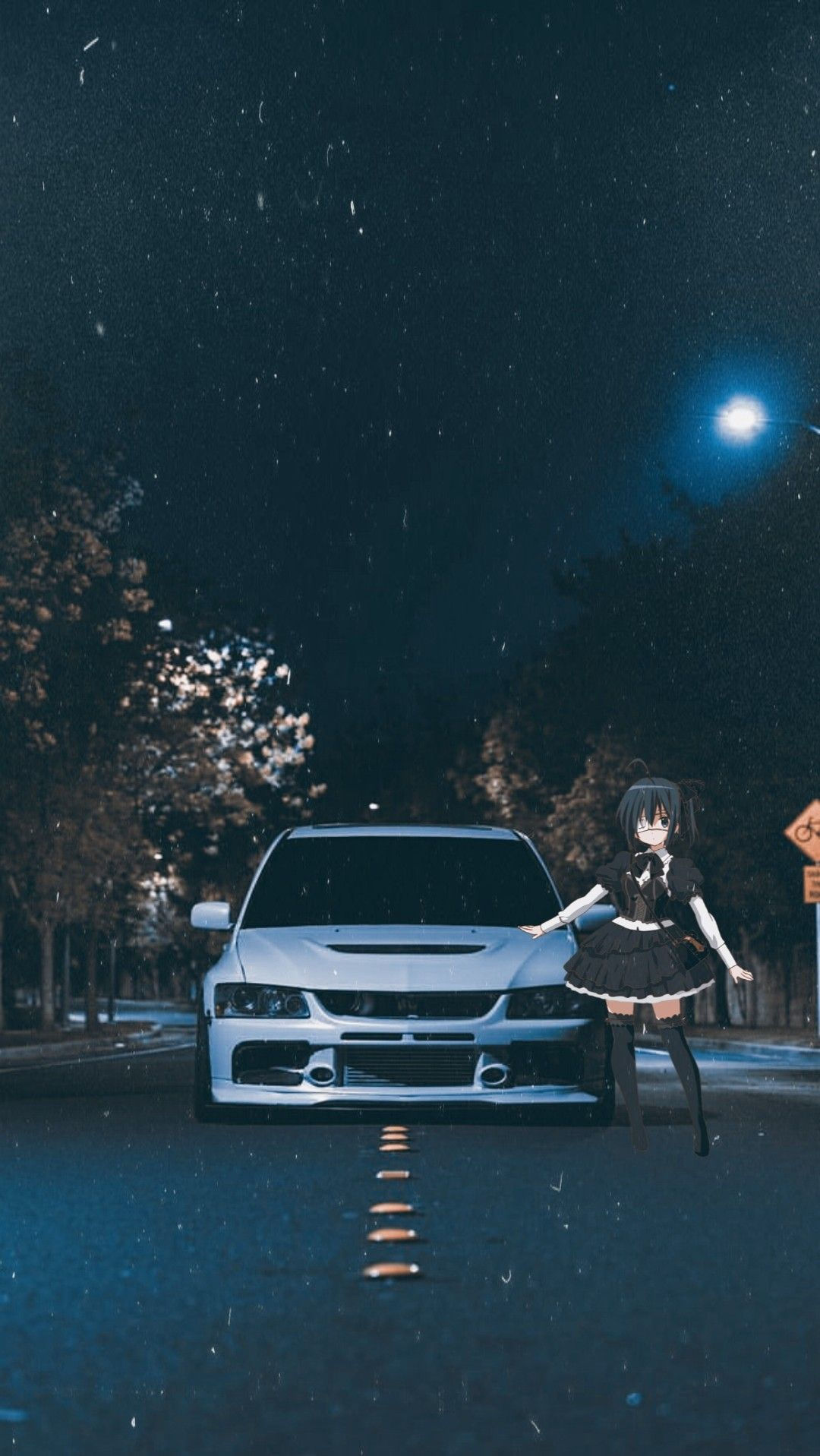 Wallpaper #46bf0 Download Girl Leaning on a Nissan Skyline Car Anime Wallpaper