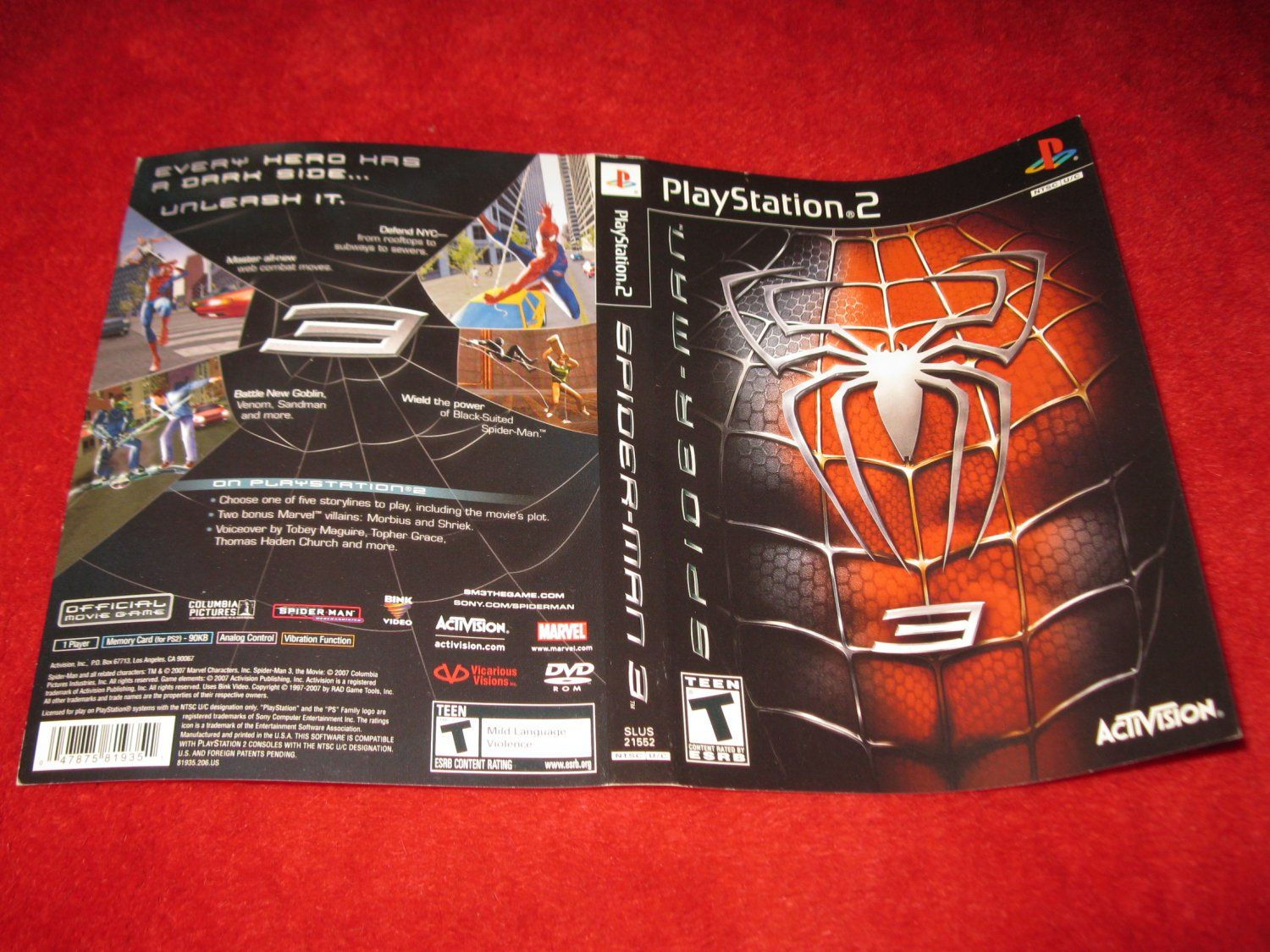 Wallpaper #0hmcEo8BtGB6xQ78DmM257 Spider Man3playstation2ps2videogamecasecoverartinsert PS2