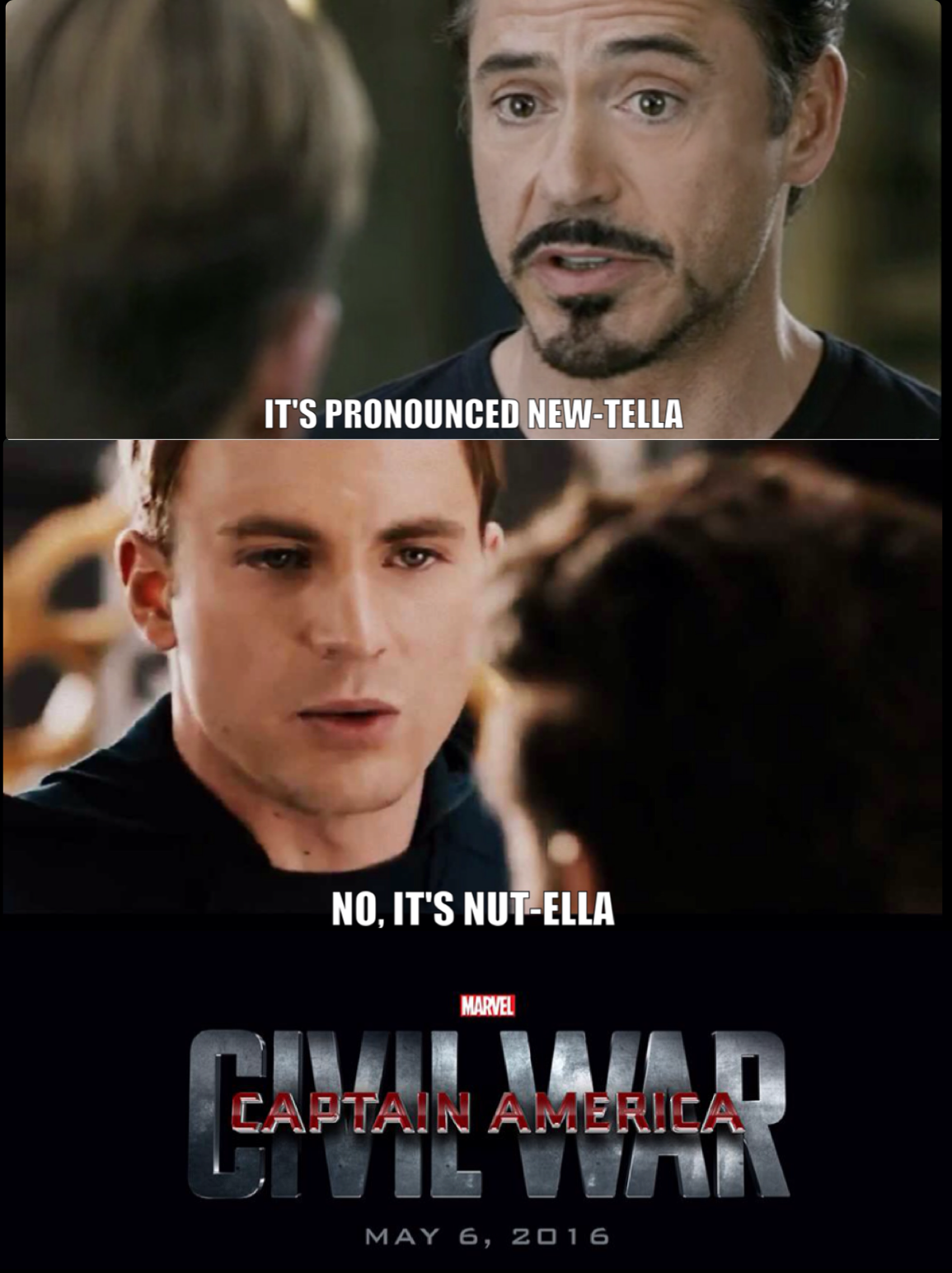 Wallpaper #50Vjn44B7YBJg1BV9qIi25 Captain America: Civil War - the Winter Soldier and Iron Man Debate the Pronunciation of Nutella