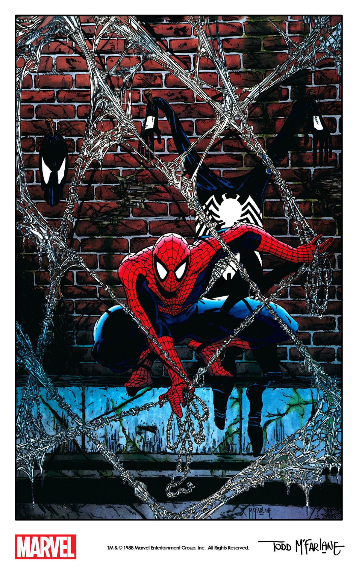 Wallpaper #cBkHBY8BtGB6xQ78GlBT10 Spider Man by Todd Mcfarlane 1988 in a Marvel Press Poster Remastered