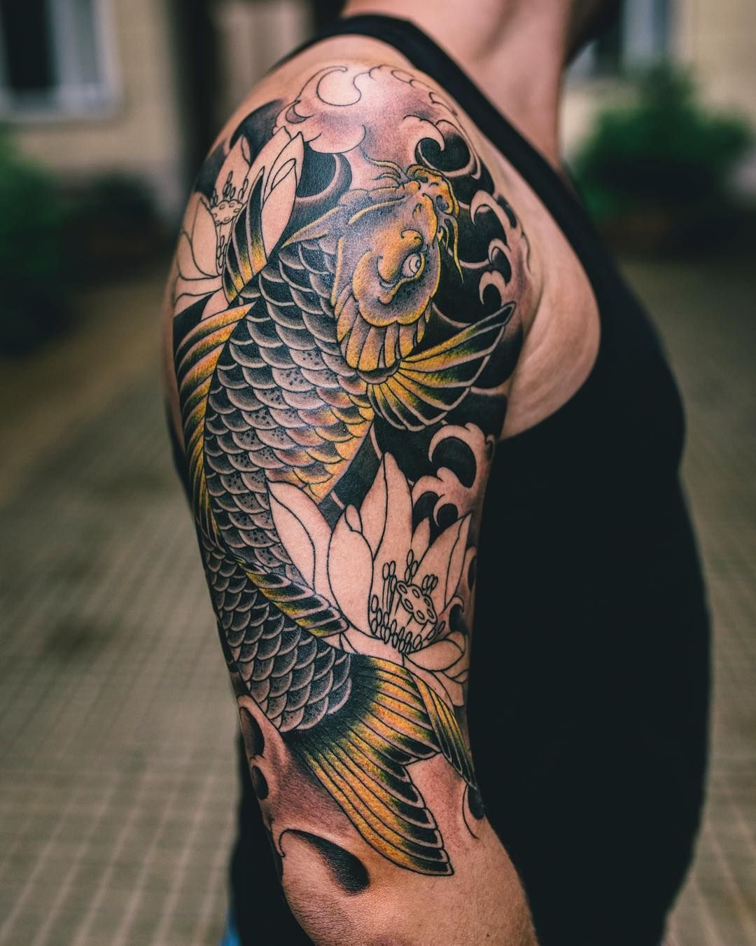 Wallpaper #5e6bc Black Yellow Koi Fish Fish Koi Tattoo Png and Vector with 5016 the