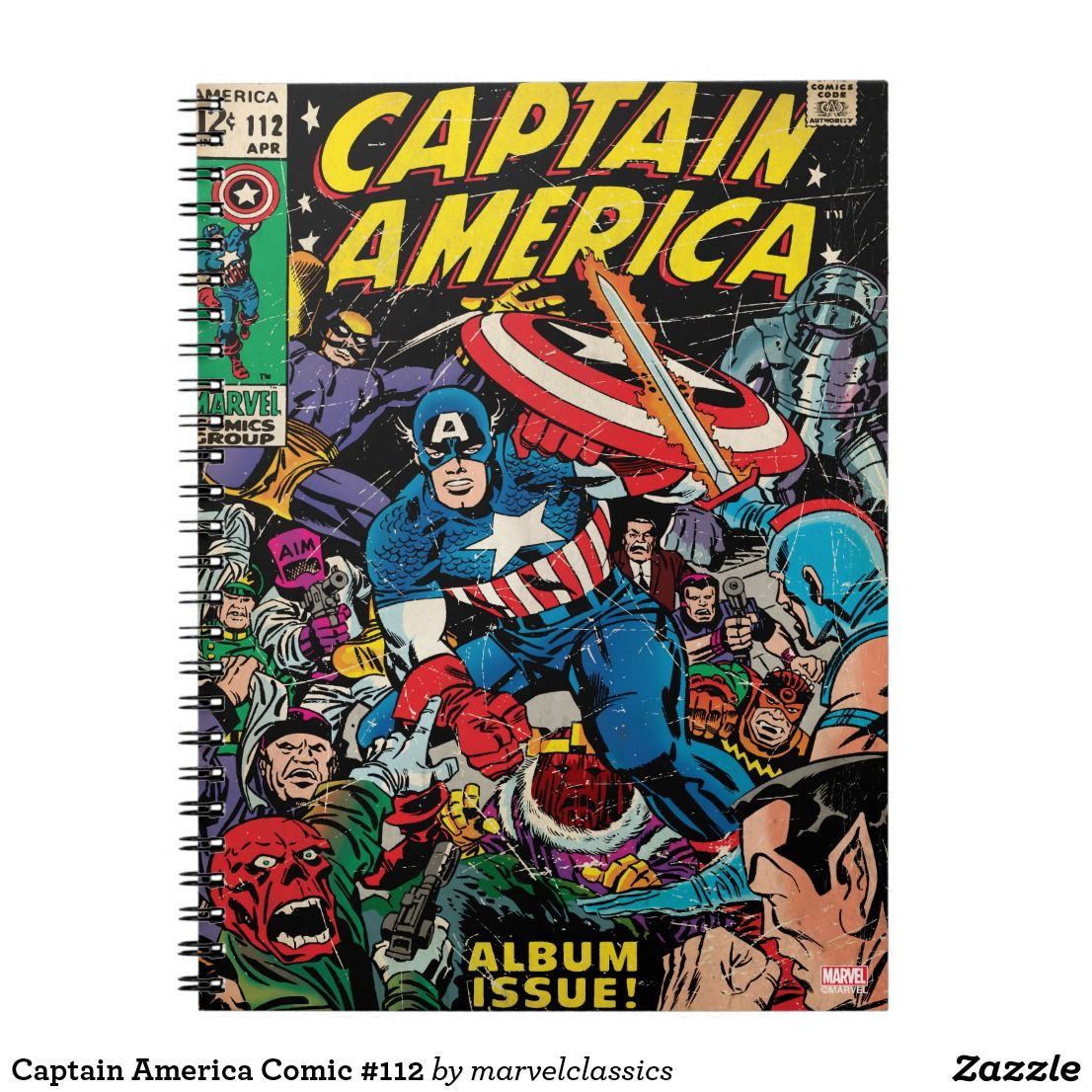 Wallpaper #nmf8B5MBSpphPi3-LMhQ227 Captain America Comic 112 Notebook Zazzle Captain America Comic