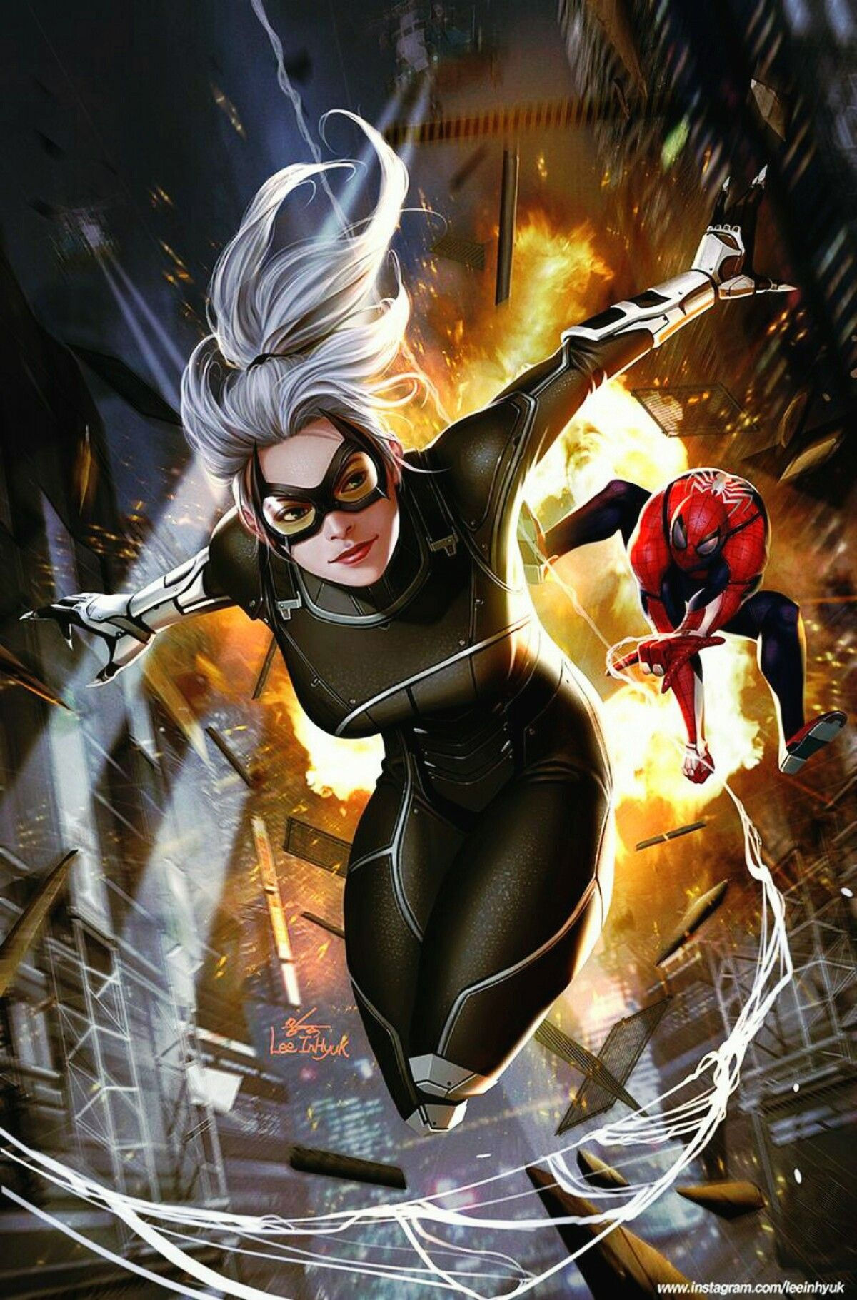 Wallpaper #qKU3MpMB0vj5YdARFNOs395 Marvel Spider Man Black Cat Remastered 2020 by Lee in Hyuk Art