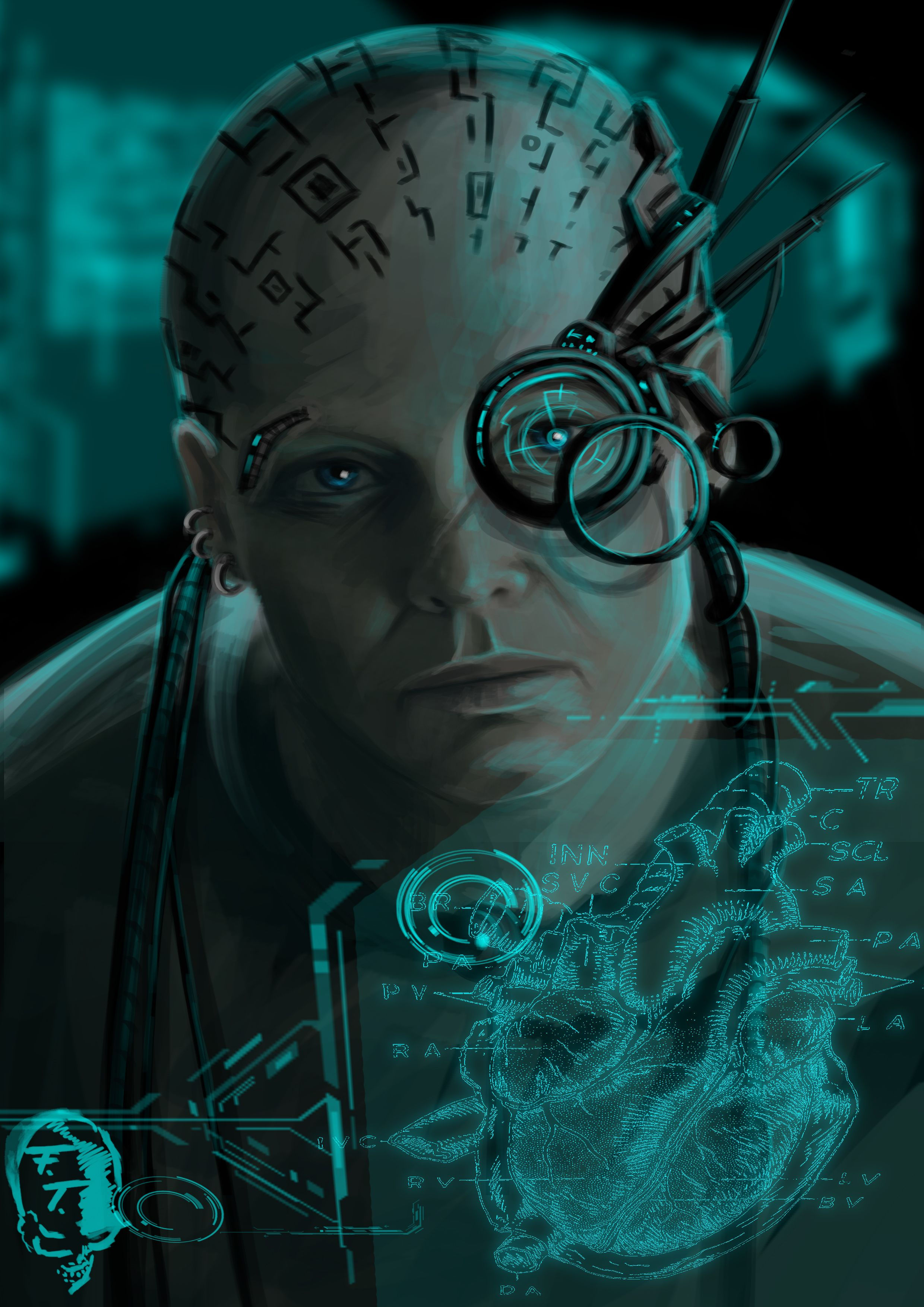 Wallpaper #ZmiMF5MBSpphPi3-4Q9157 Shadowrun Female Character Street Doc Dwarf Artwork by Harliquin