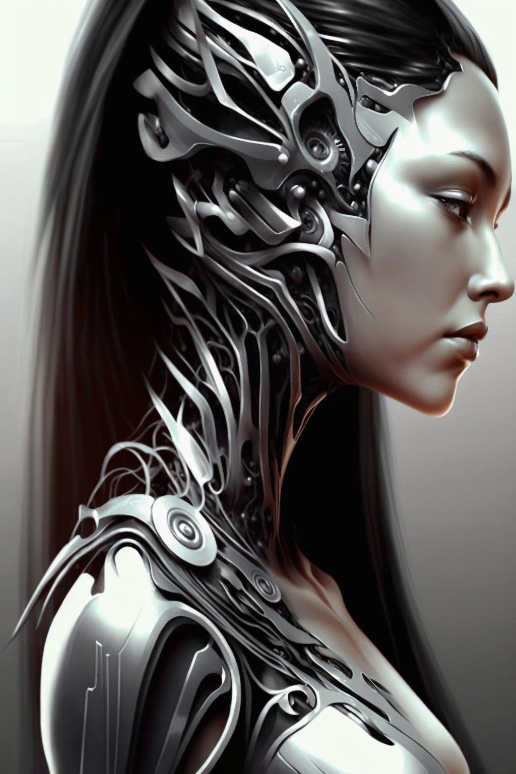 Wallpaper #OW0dapcBycdYOYFTOnEz8 Female Robot Female Art Hr Giger Cyborgs Art Cyberpunk Girl