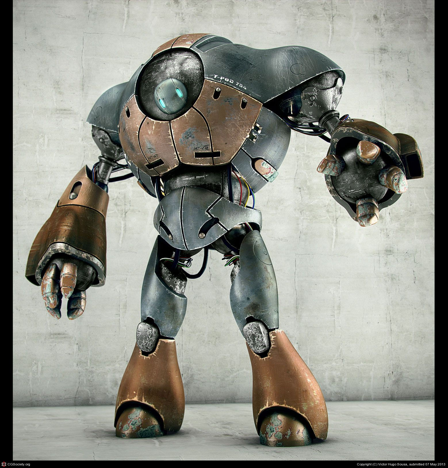Wallpaper #bmcL-pIBSpphPi3-1o8F7 Robot by Victor Hugo Sousa 3D Cgsociety Robot Design Robot