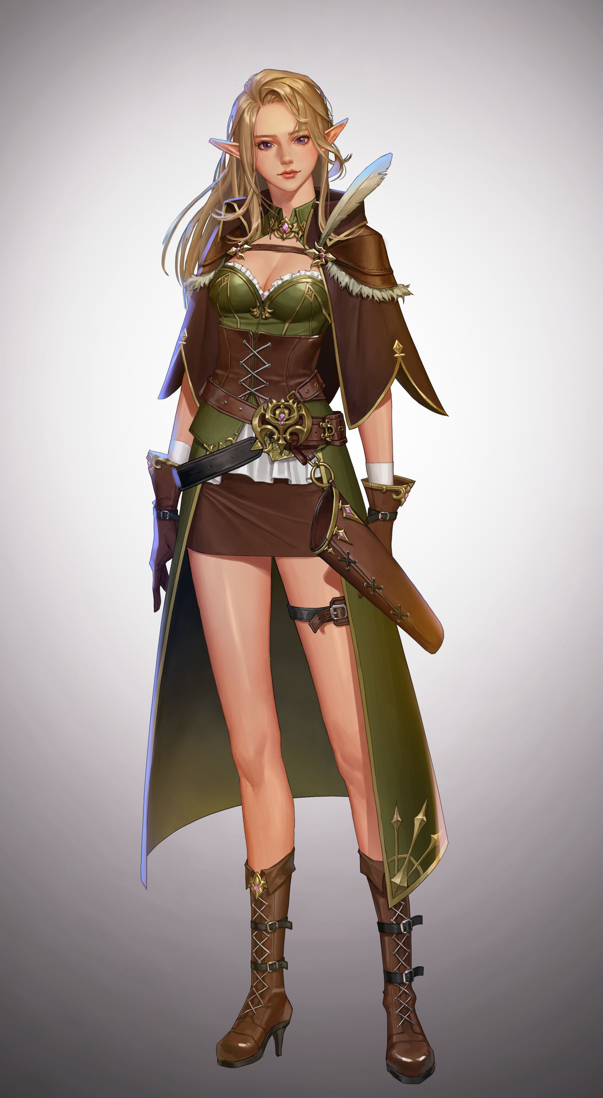 Wallpaper #FljiM5MBzN9vxX34CjrH4 Artstation Elf Archer Yeongyeong Song Female Character Design Rpg