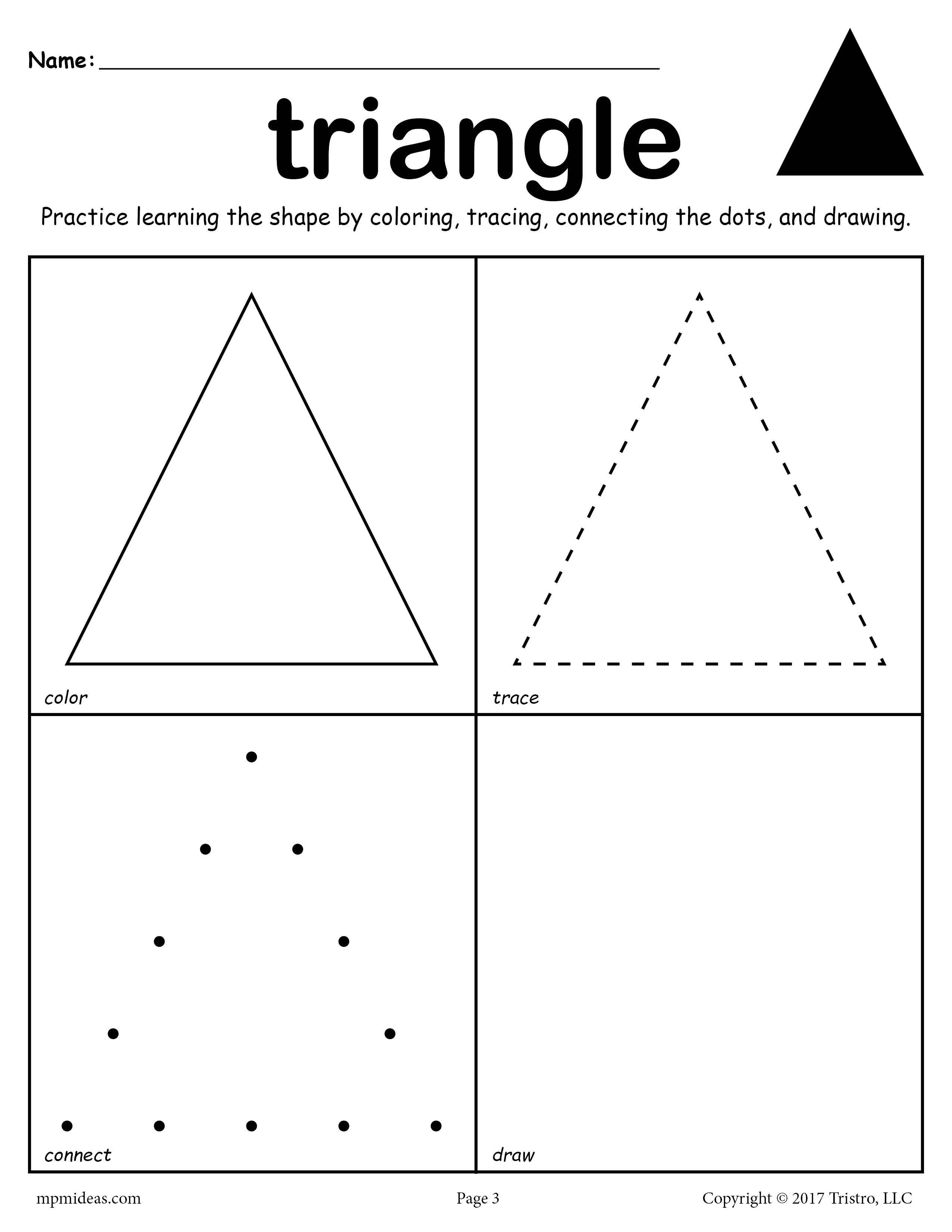Wallpaper #PmeuAJMBSpphPi3-_adt218 Triangle Shape Worksheet Color Trace Connect Draw in 2022