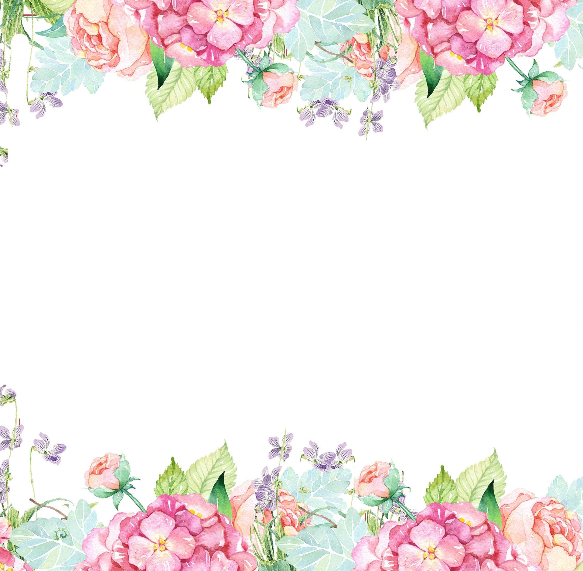 Wallpaper #ymhVIpMBSpphPi3-7TIp29 Floral Watercolor Flowers Border Pastell Blumen Papierrahmen Blumen