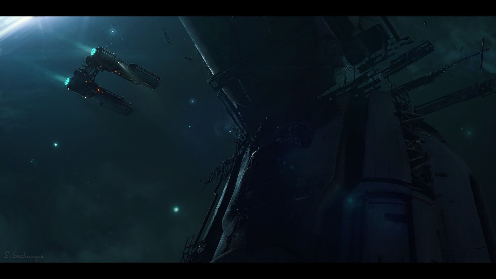 Wallpaper #8miAIJMBSpphPi3-mS3Z93 Abandoned Space Ship Sergey Grechanyuk on Artstation at Httpswww