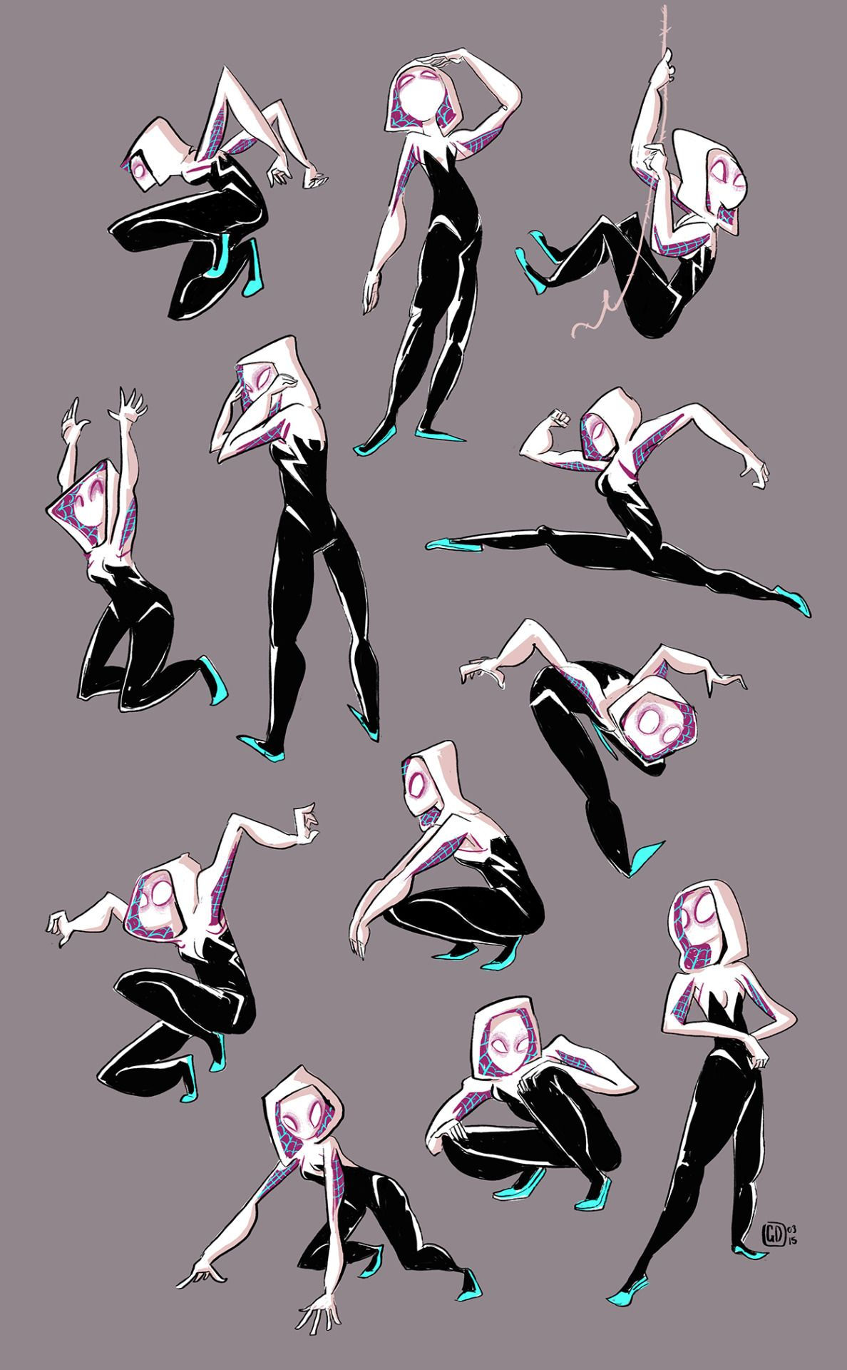 Wallpaper #2hGhM5MBXrlMTfB56kqS241 Grace Ding Pose Practice with Spider Gwen to Zoom Left Click