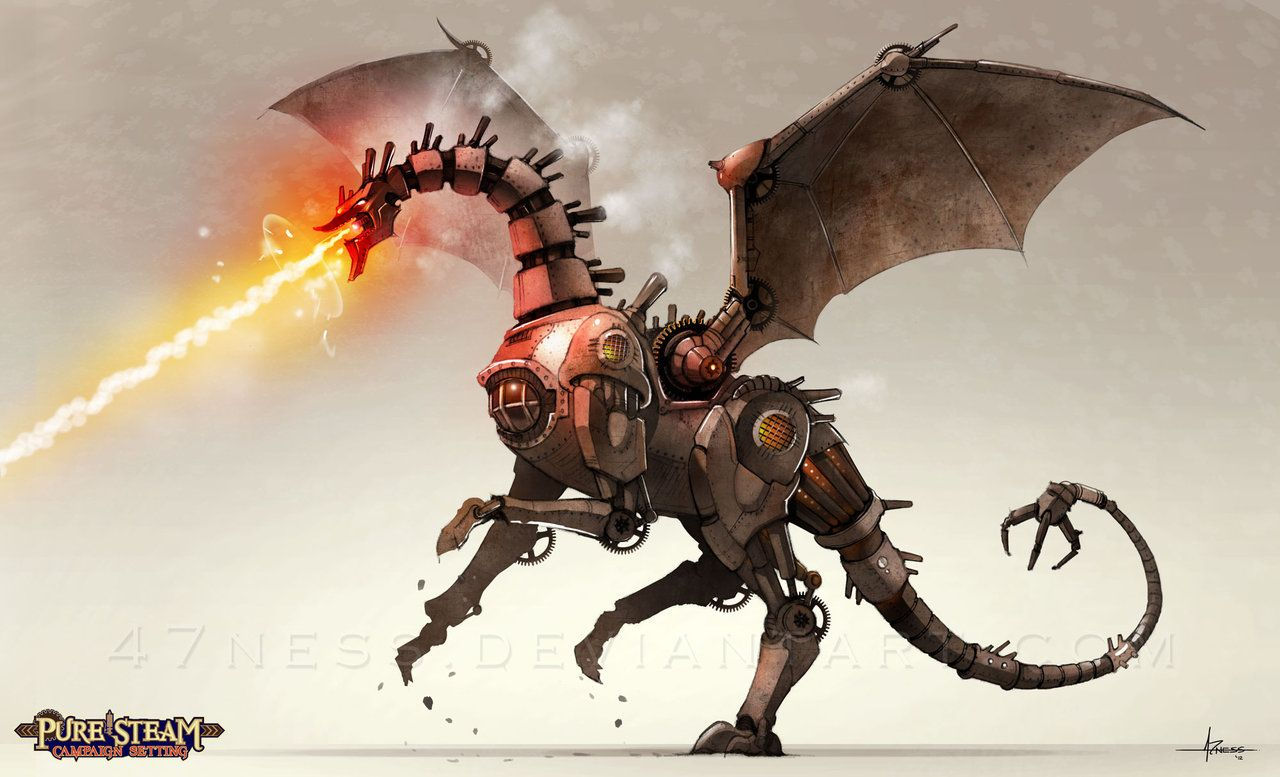 Wallpaper #MGh_F5MBSpphPi3-Ow_u42 Pure Steam Steam Dragon by 47ness on Deviantart Character Concept