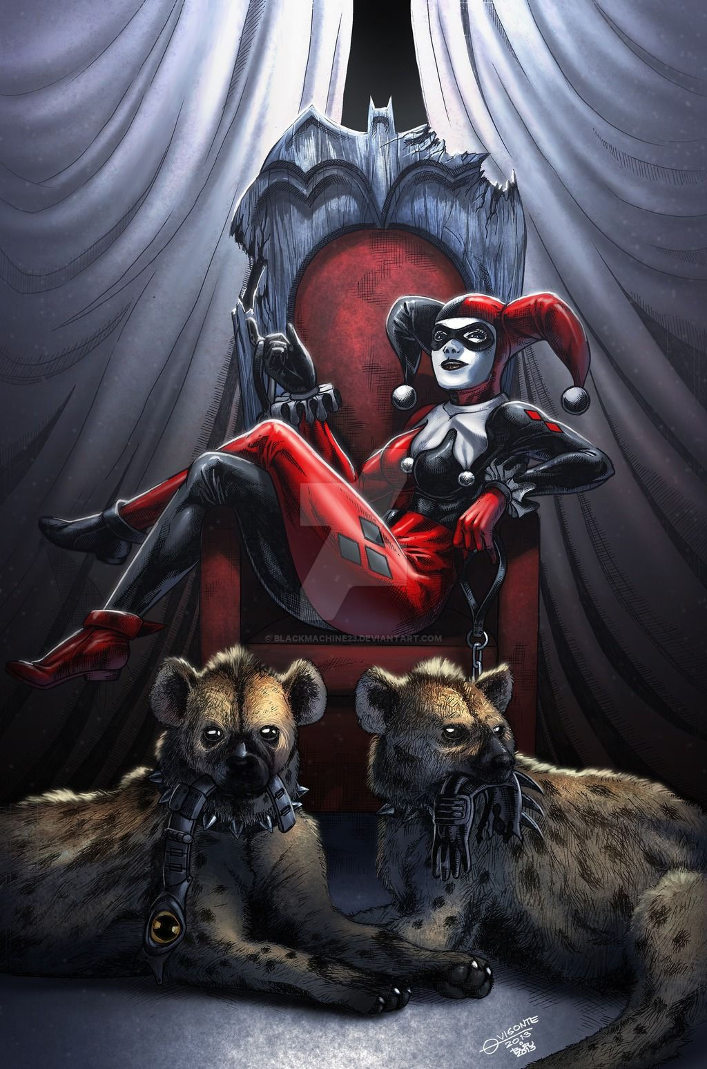 Wallpaper #4b84f Womens Deluxe Harley Quinn Jumpsuit Costume