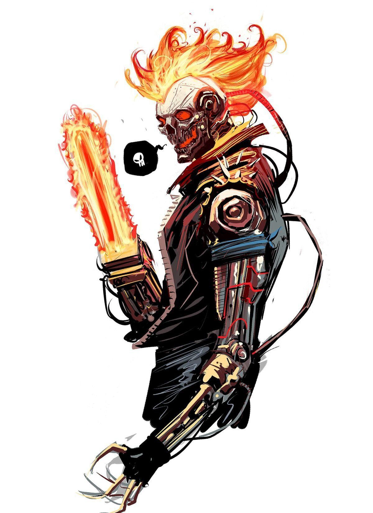 Wallpaper #4_QTOpMBKFX8bn3r23cf18 Brutales Ilustraciones De Ghost Rider El Motorista Fantasma Arte DC