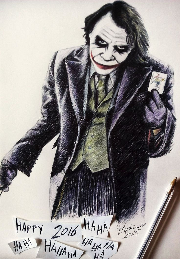 Wallpaper #pLg525IBJvJKYCmE3_XP174 Artstation Jokerledger Ballpoint Pen and Colored Pencils Musiriam