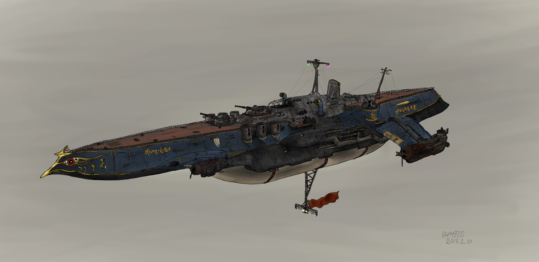 Wallpaper #uH0K8o4Bnwiau_P6_Aoo30 Armed Aerial Steamship Cygnet by Waffle0708 on Deviantart Steampunk