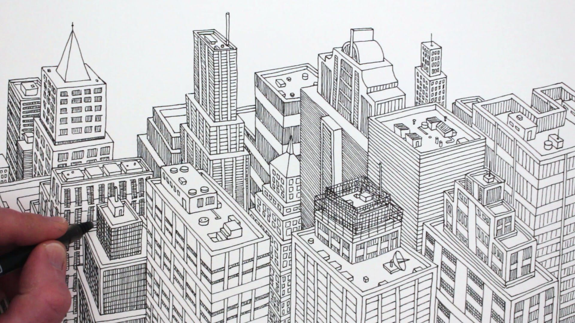 Wallpaper #40CCMZMBJhL2WPbao8Zg91 How to Draw a City in 3D Detail a Detailed Pen Drawing of a City in