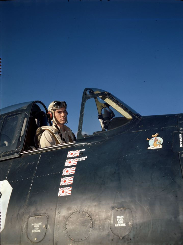 Wallpaper #hrgO15IBJvJKYCmELuEg46 Ltjg Eugene R Hanes Usn in Cockpit of F6f on Uss Lexington Cva 16