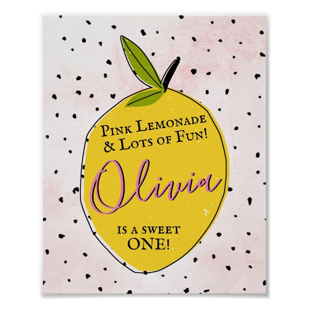 Wallpaper #PDHeNZMB5zzyi_yYylio50 Modern Pink Lemonade 1st Birthday Welcome Poster Zazzle Welcome