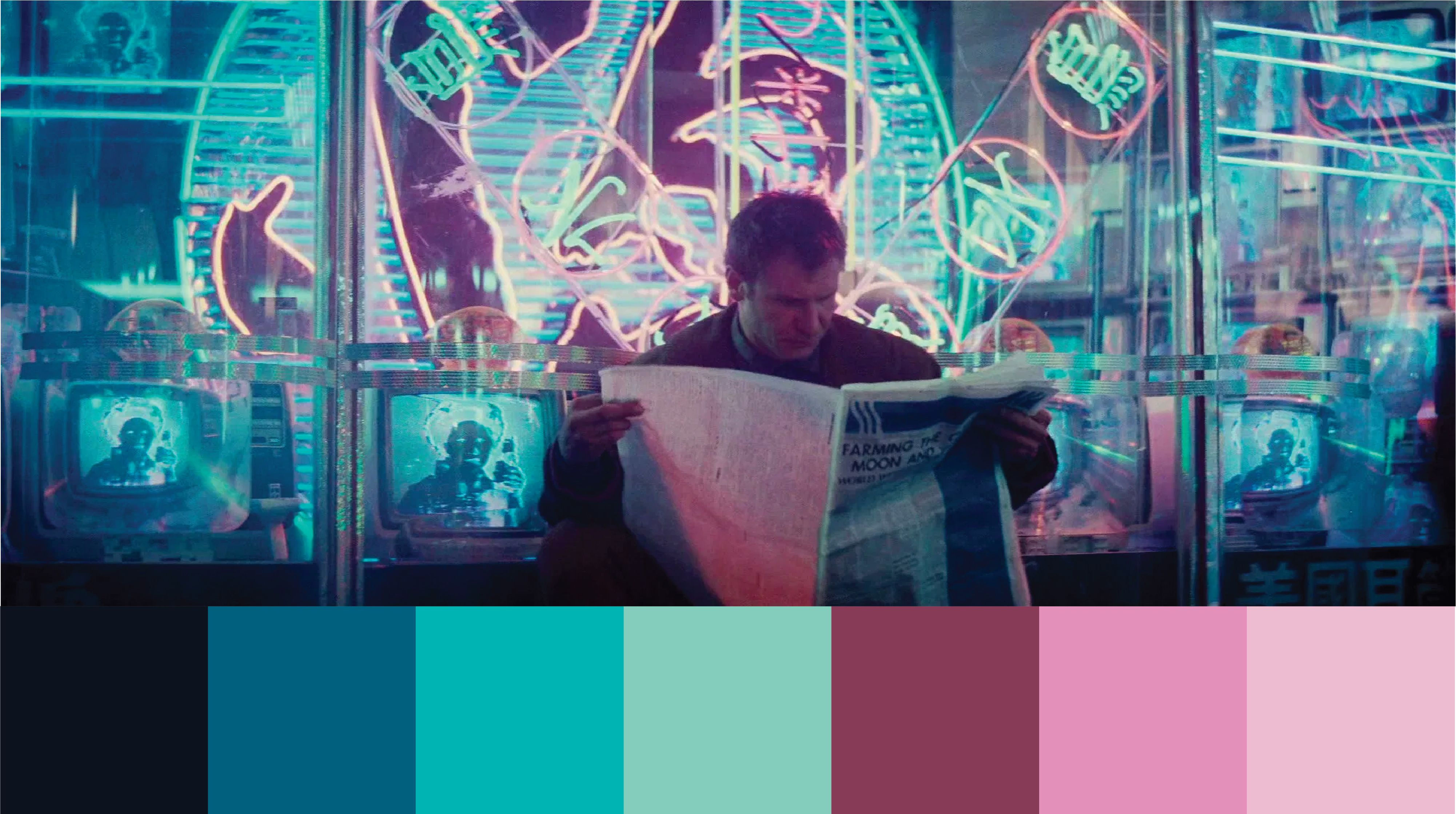 Wallpaper #pn0R9Y4Bnwiau_P6pBH647 Bladerunner Movie Color Palette Color Palette Pink Retro Color Palette