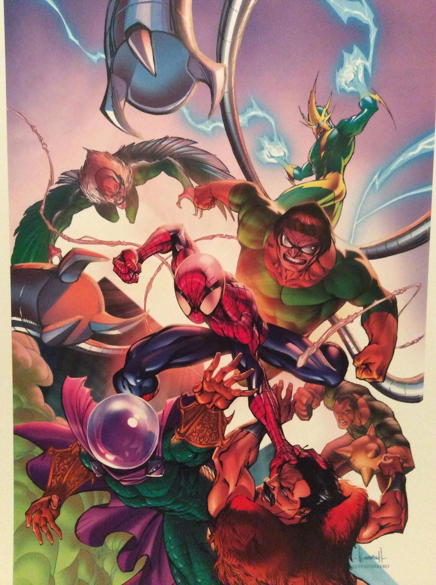 Wallpaper #ceb46 1920x1080 Spiderman vs Sinister Six Art Laptop Full HD 1080p HD 4K