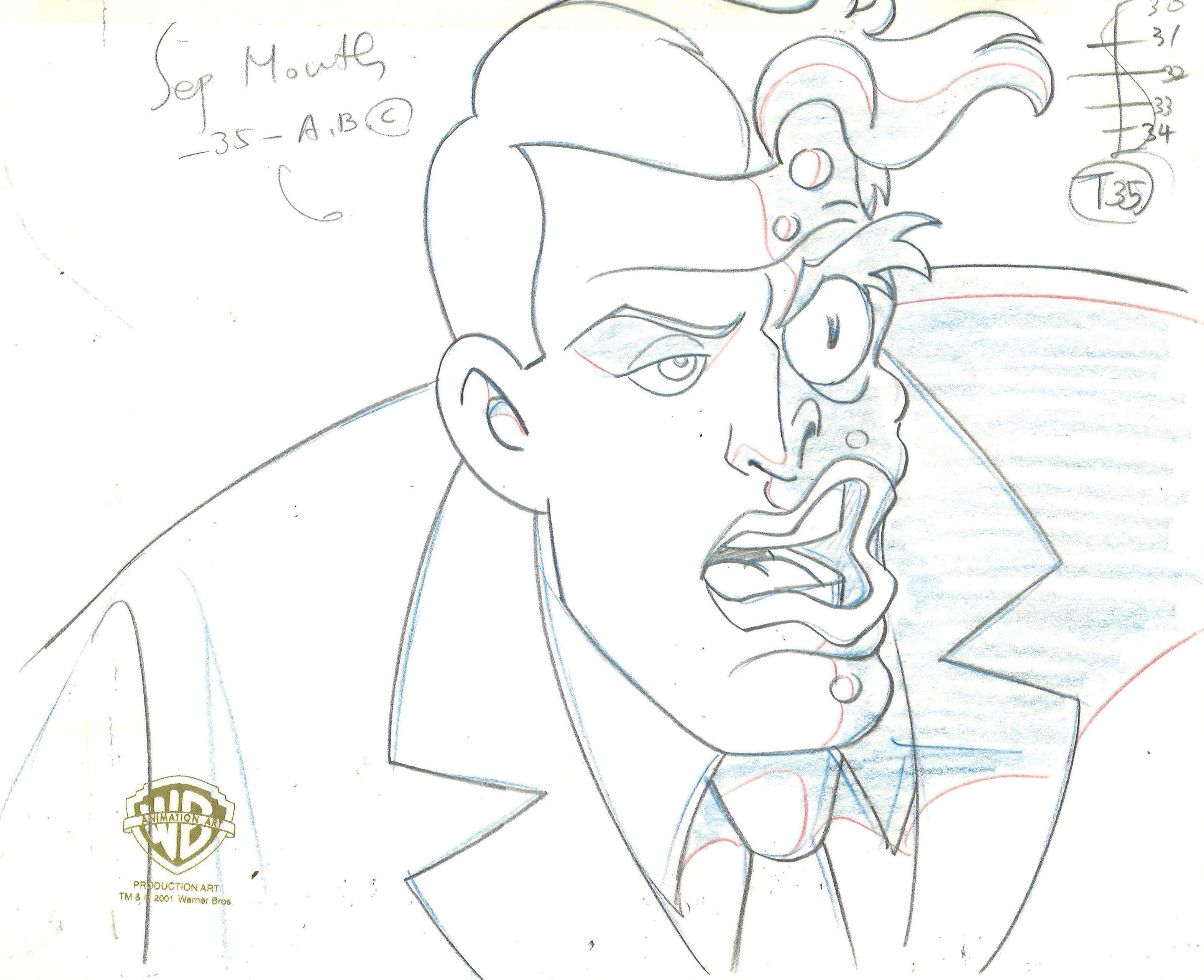 Wallpaper #HB3MK5MBlOZrFDOk_8mb271 Batman the Animated Series Original Production Drawing Two Face