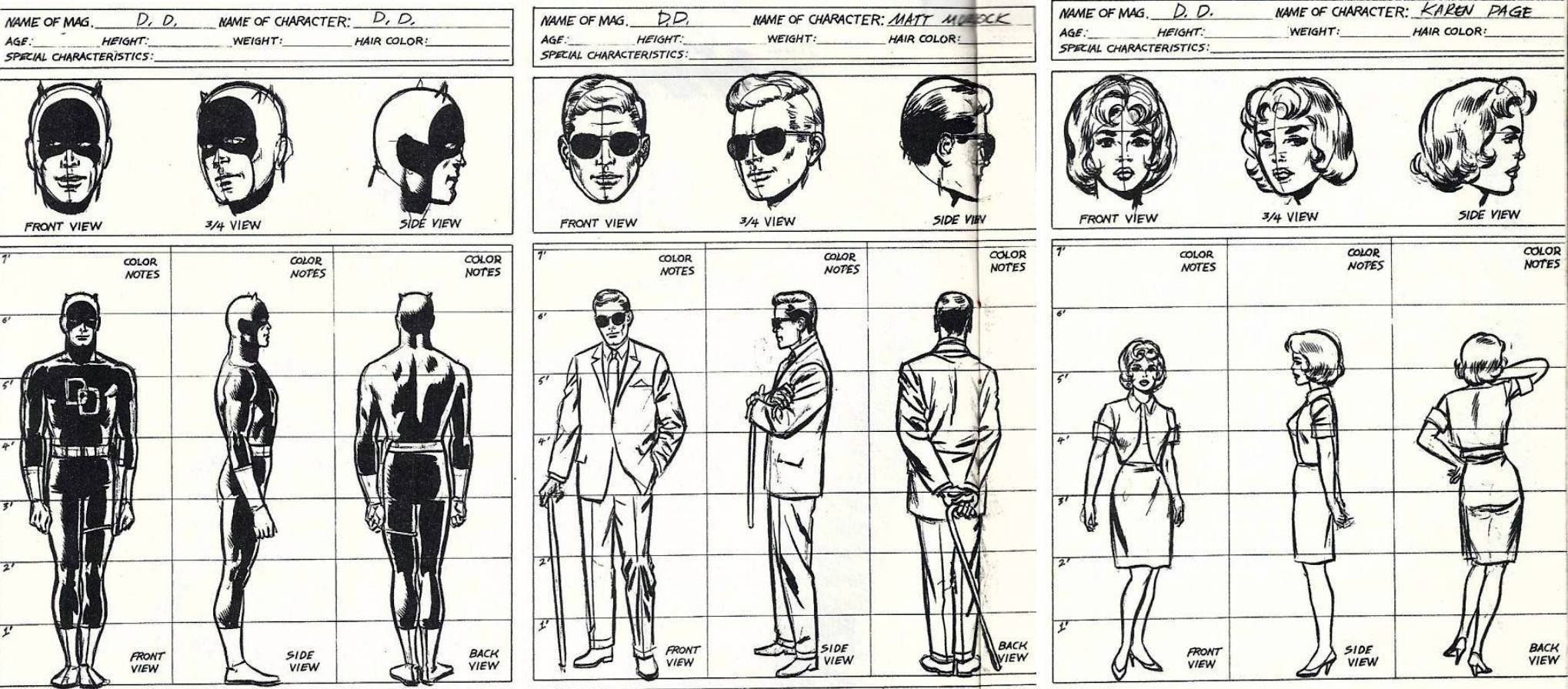 Wallpaper #ozGqNZMB5zzyi_yY9VfV374 Wally Wood Daredevil Model Sheets 1960s Character Model Sheet