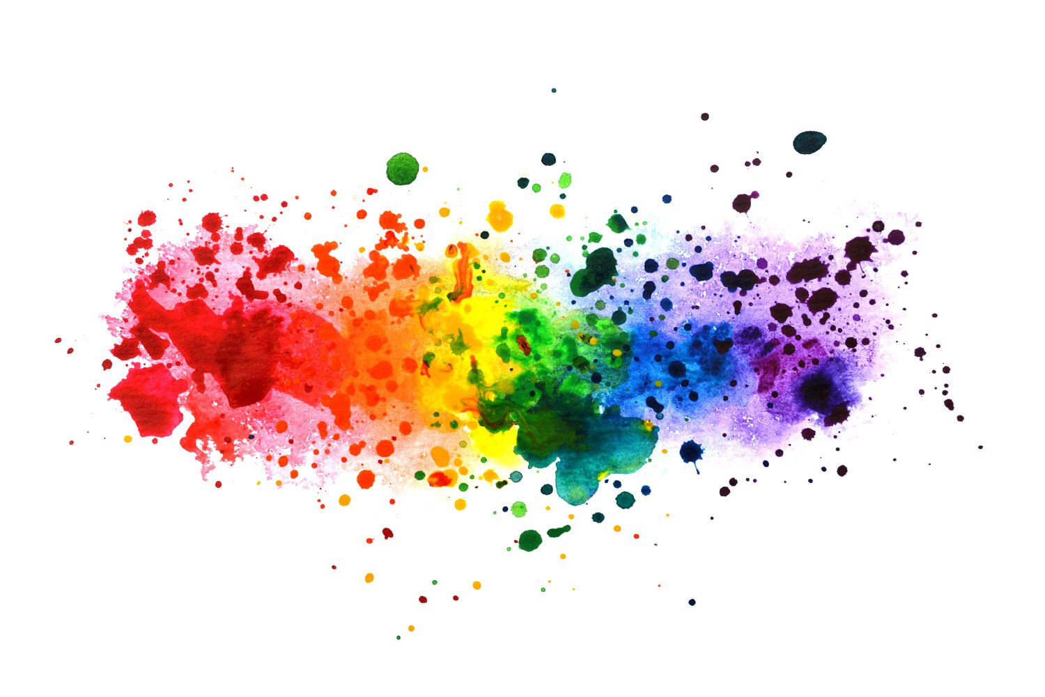 Wallpaper #fmcp65IBSpphPi3-I0r2142 Rainbow Watercolor Splashes Set 735566