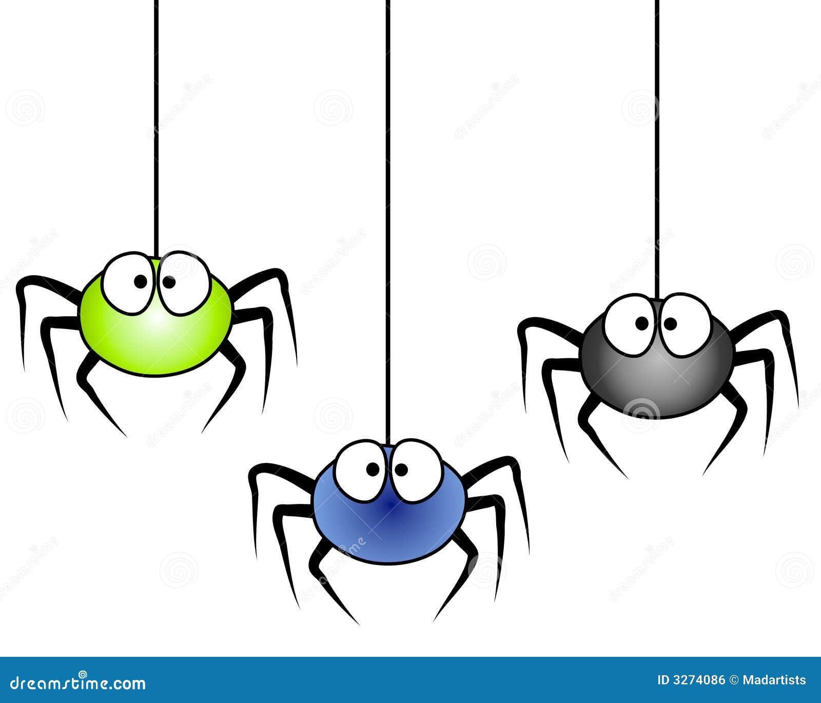 Wallpaper #P-bVMpMBA7IOc3WmdhKX334 3 Cartoon Spiders Hanging Stock Illustration Illustration of Color