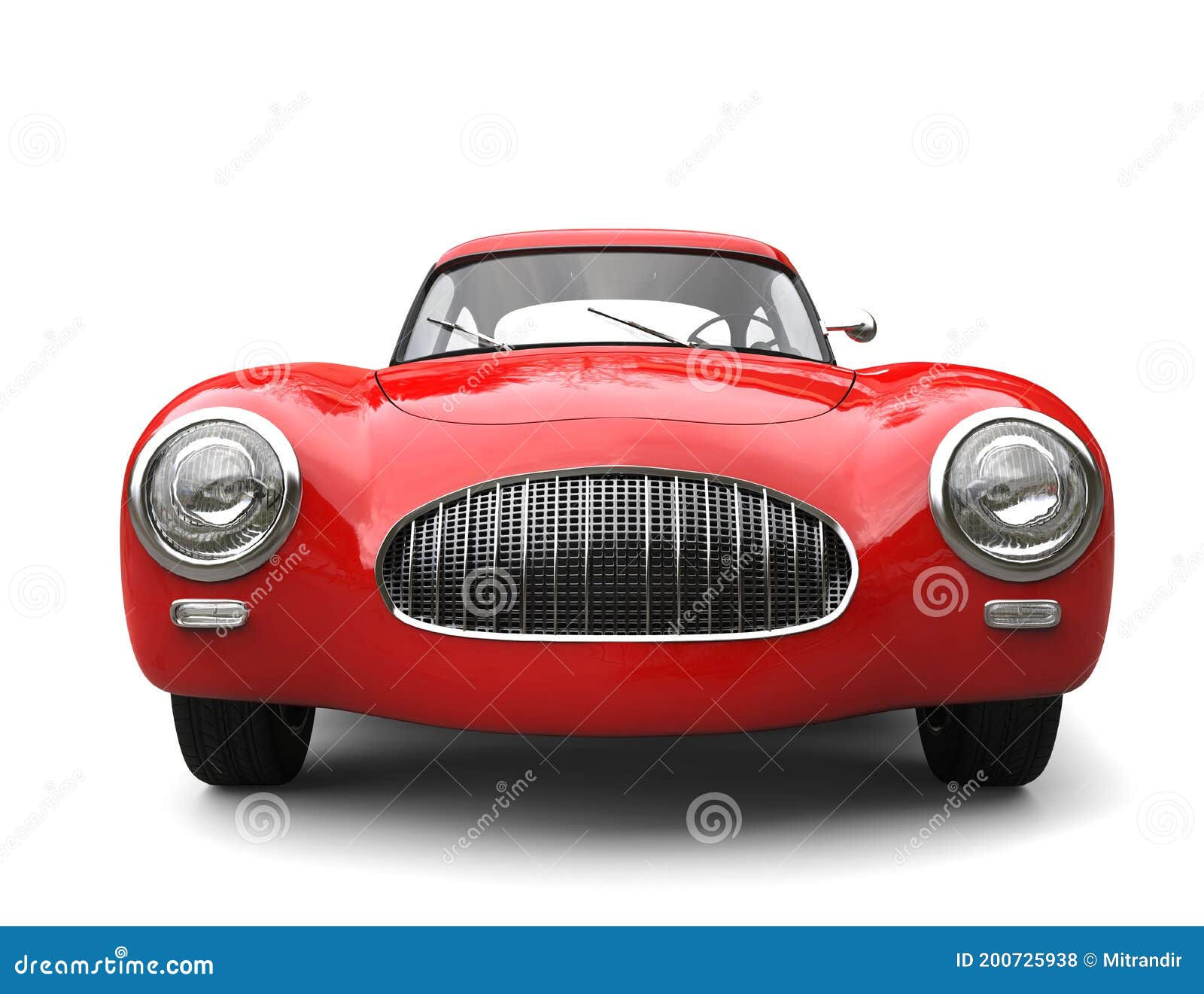 Wallpaper #SCzLSZMB0E1QgA7wqPTc135 Old Vintage Scarlet Red Sports Car Front View Closeup Shot Stock
