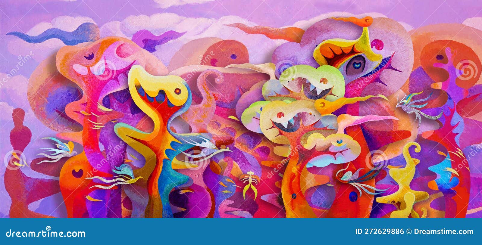 Wallpaper #r2fTEJMBSpphPi3-HPTq71 Oil Painting Surreal Forest Fantasy Abstract Colorful Wallpaper