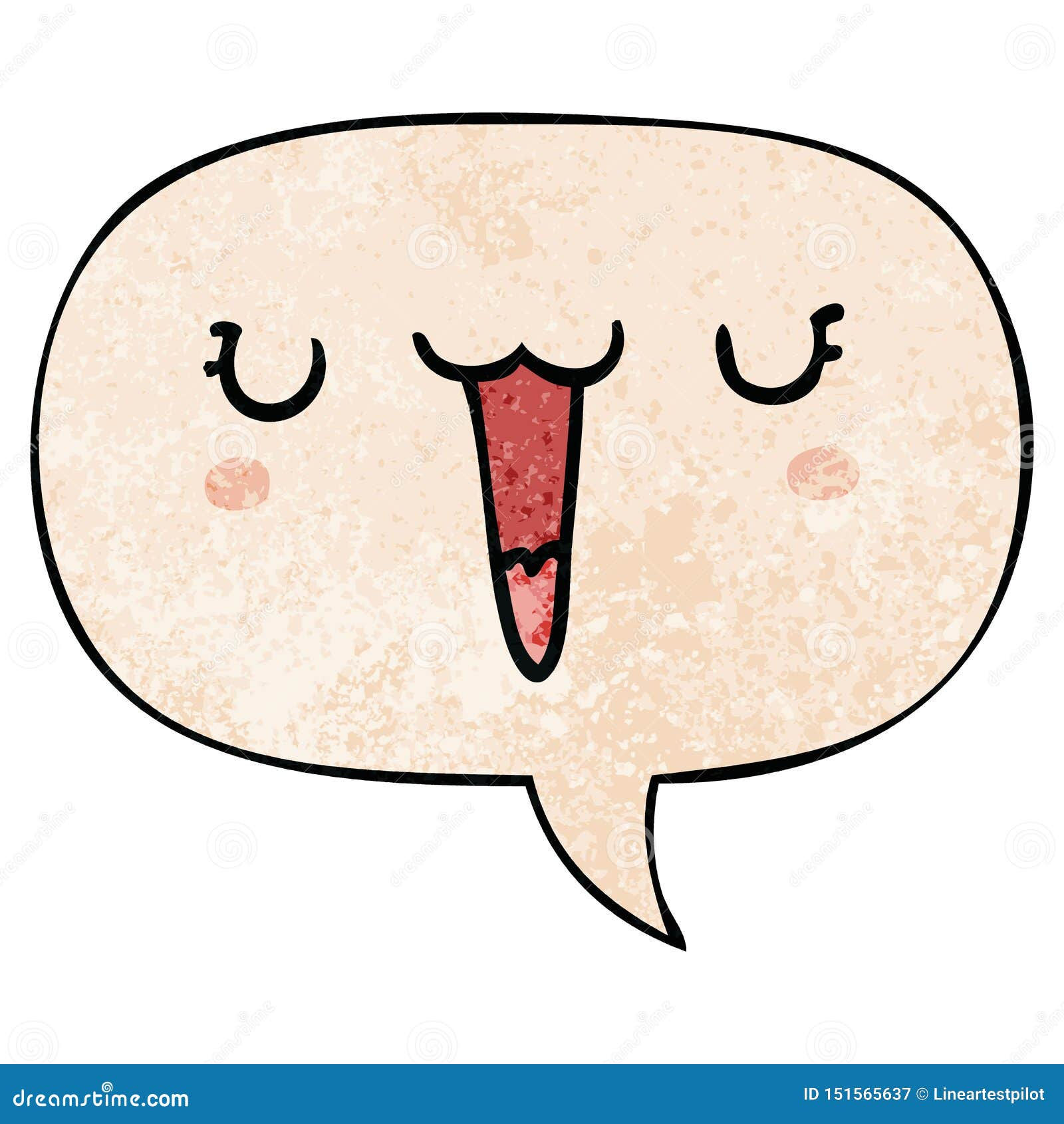 Wallpaper #PGiaG5MBSpphPi3-TiDb33 A Creative Cute Happy Cartoon Face and Speech Bubble in Retro Texture