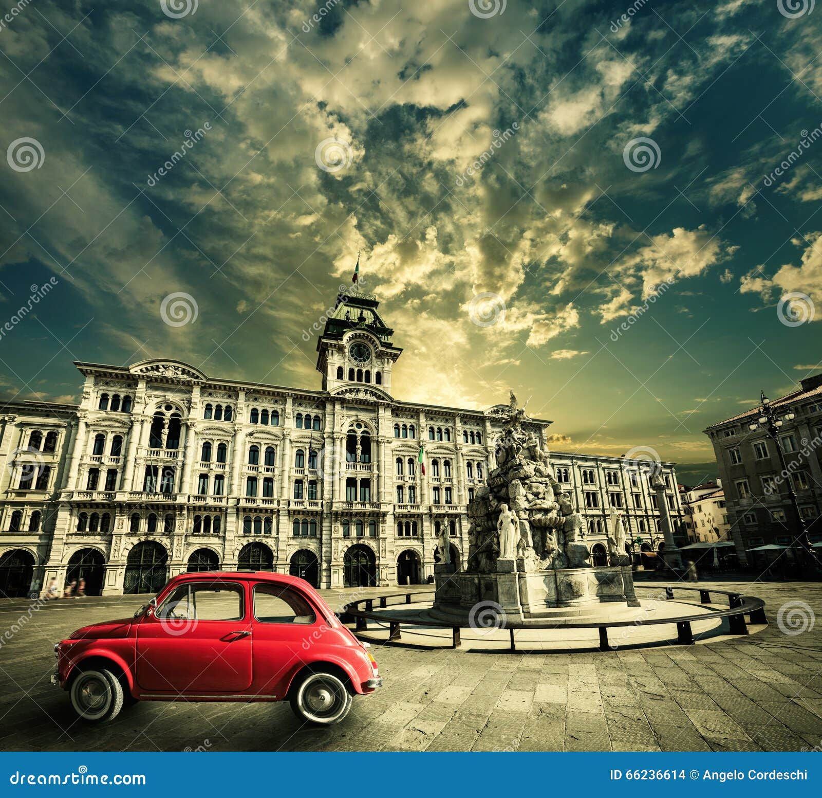 Wallpaper #nzGpNZMB5zzyi_yYz1fy334 Old Vintage Red Car Historical Retro Scene Trieste Italy Stock