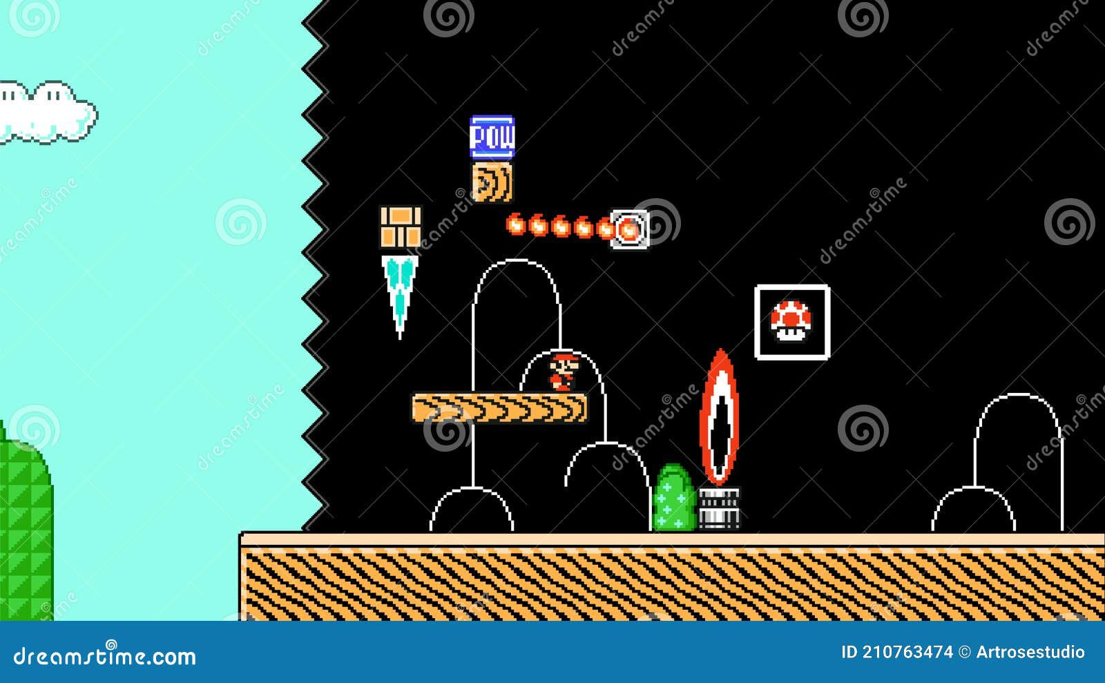 Wallpaper #JWdmBpMBSpphPi3-lcFu240 Mario at the End of Level Art of Super Mario Bros 3 Classic Video Game