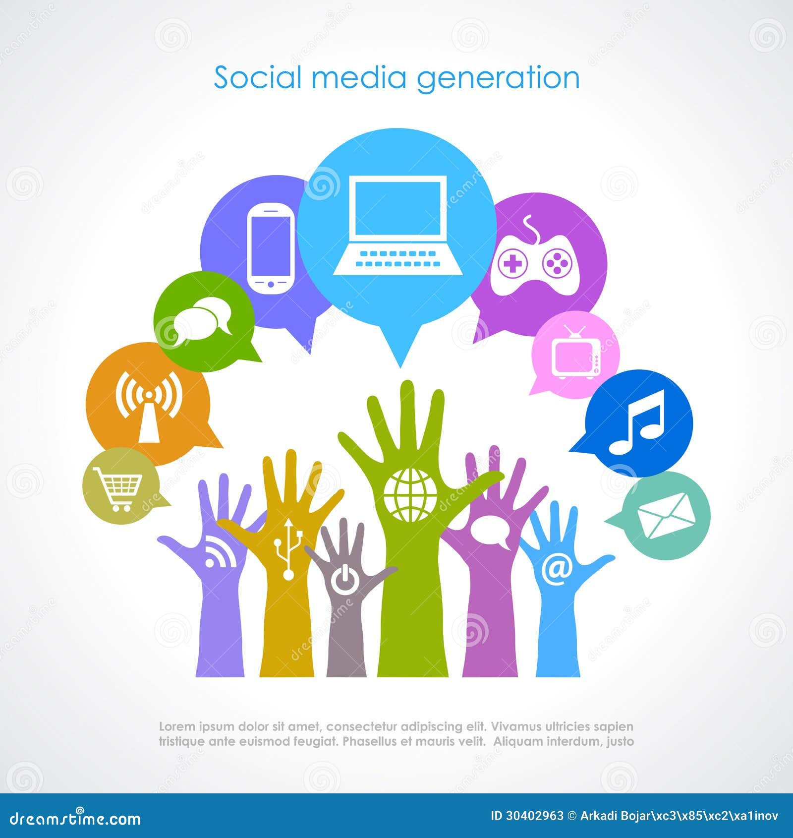 Wallpaper #lWe_75IBSpphPi3-ZGNL428 Medios Generacion Social Ilustracion Del Vector Ilustracion De