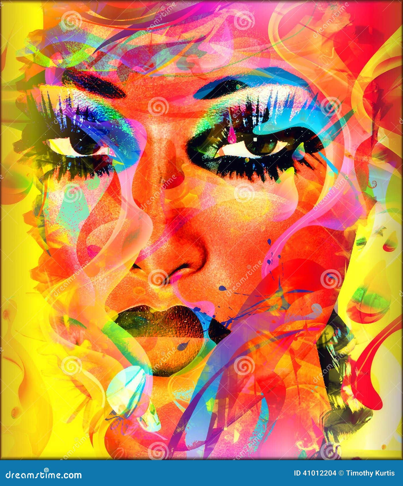 Wallpaper #QmdJ55IBSpphPi3-yTfe1 Modern Digital Art Image of a Womans Face Close Up with Abstract