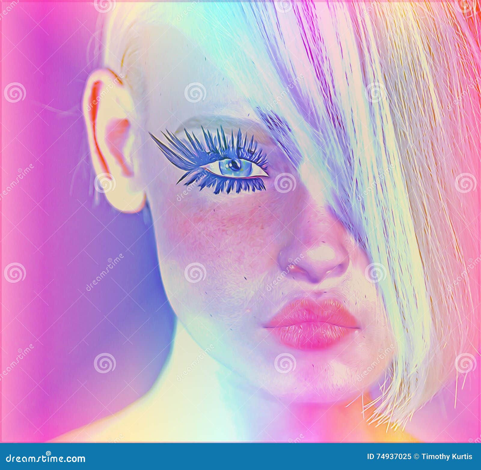 Wallpaper #QmdJ55IBSpphPi3-yTfe33 Modern Digital Art Image of a Womans Face Close Up with Colorful