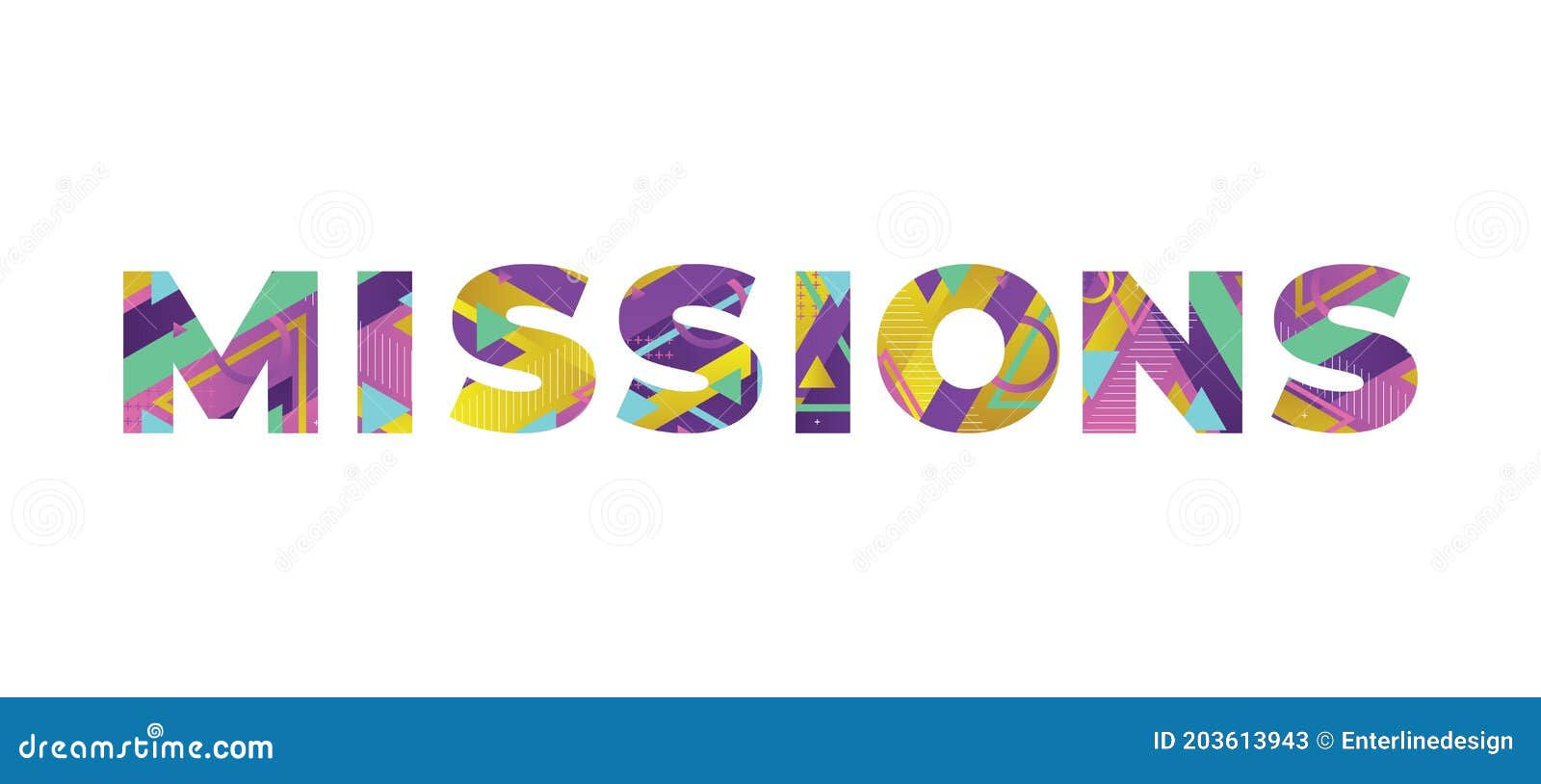 Wallpaper #nWdA85IBSpphPi3-JnTg195 Missions Concept Retro Colorful Word Art Illustration Stock Vector