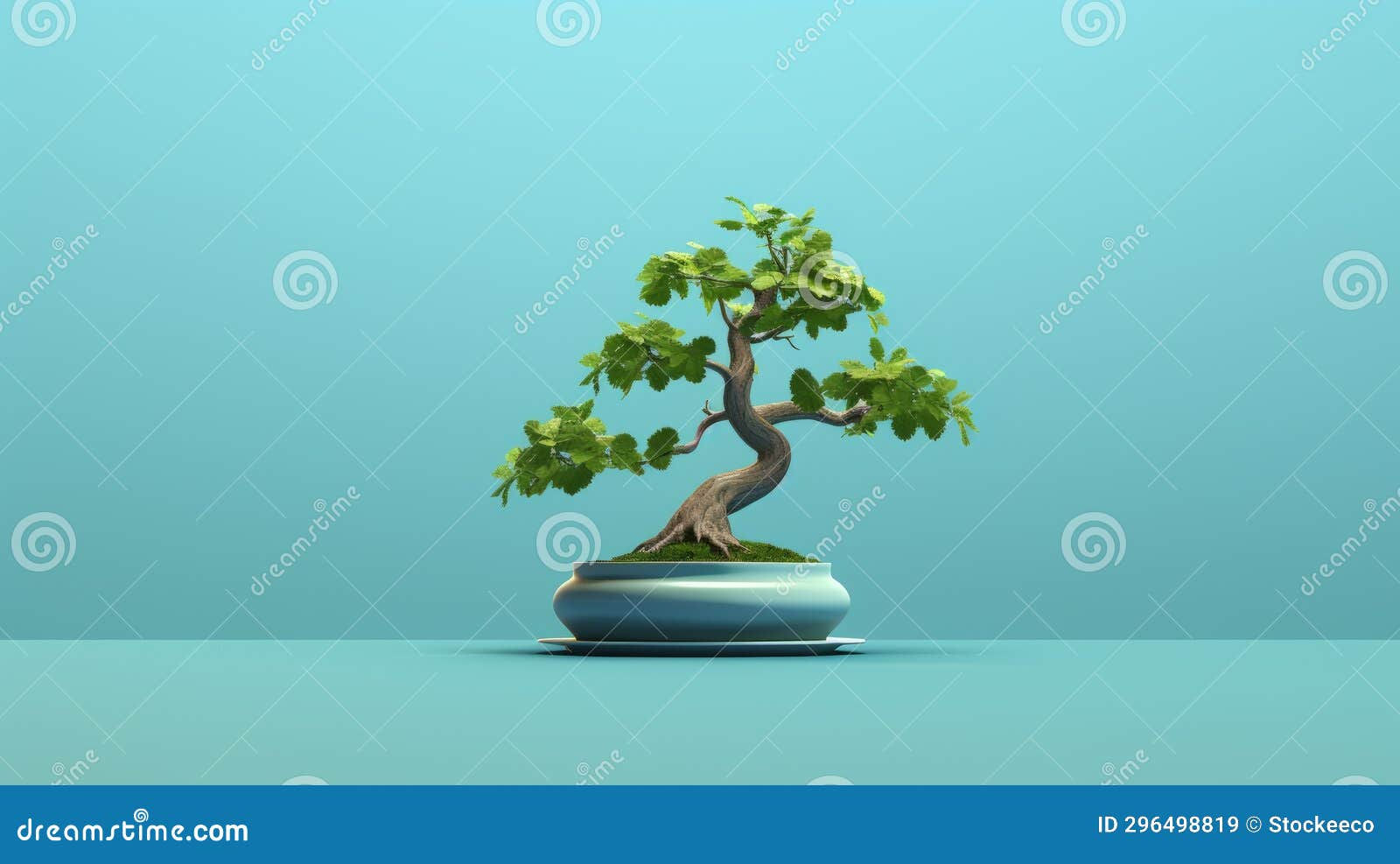 Wallpaper #jWdLE5MBSpphPi3-Rv-o185 Mint Bonsai Tree Graceful Balance in 3D Rendering Stock Illustration