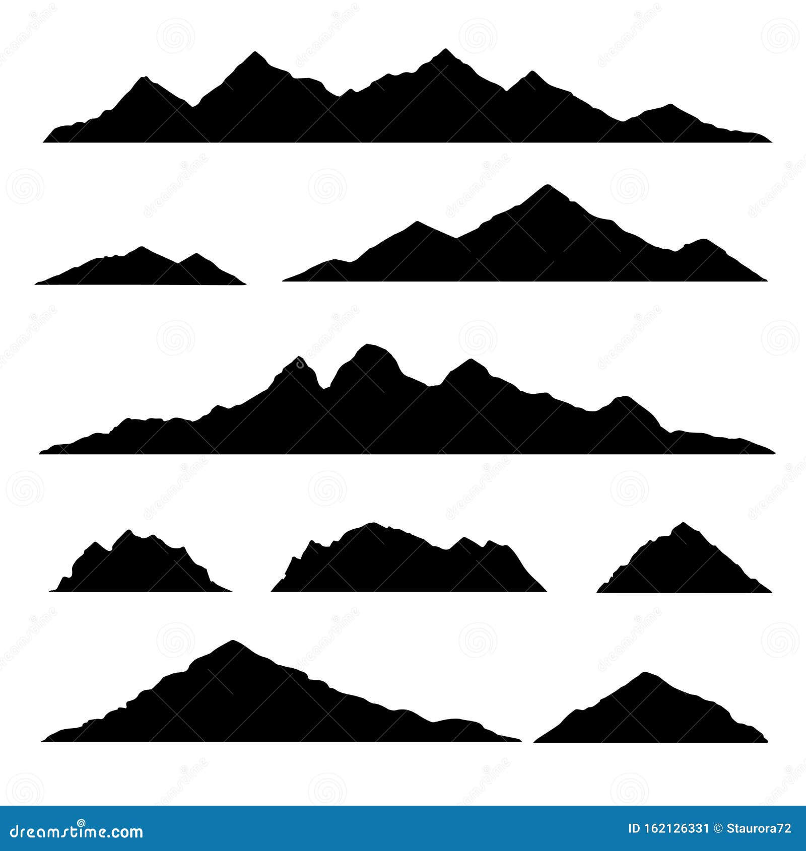 Wallpaper #x--qS5MBMN-XEVvVnztn48 Mountain Silhouette Isolated Set Elements Mountain Landscape Vector