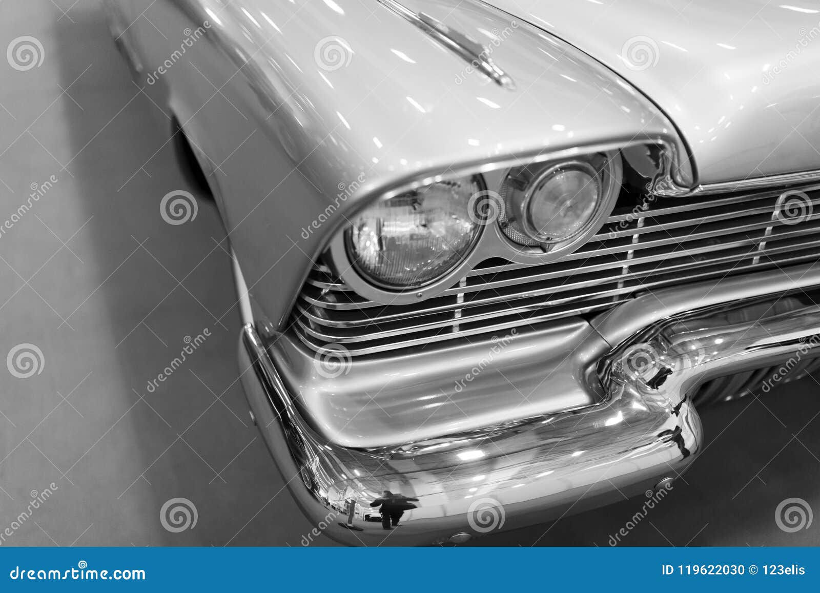 Wallpaper #SCzLSZMB0E1QgA7wqPTc77 Monochrome Image of Classic American Car Front View Stock Photo Image