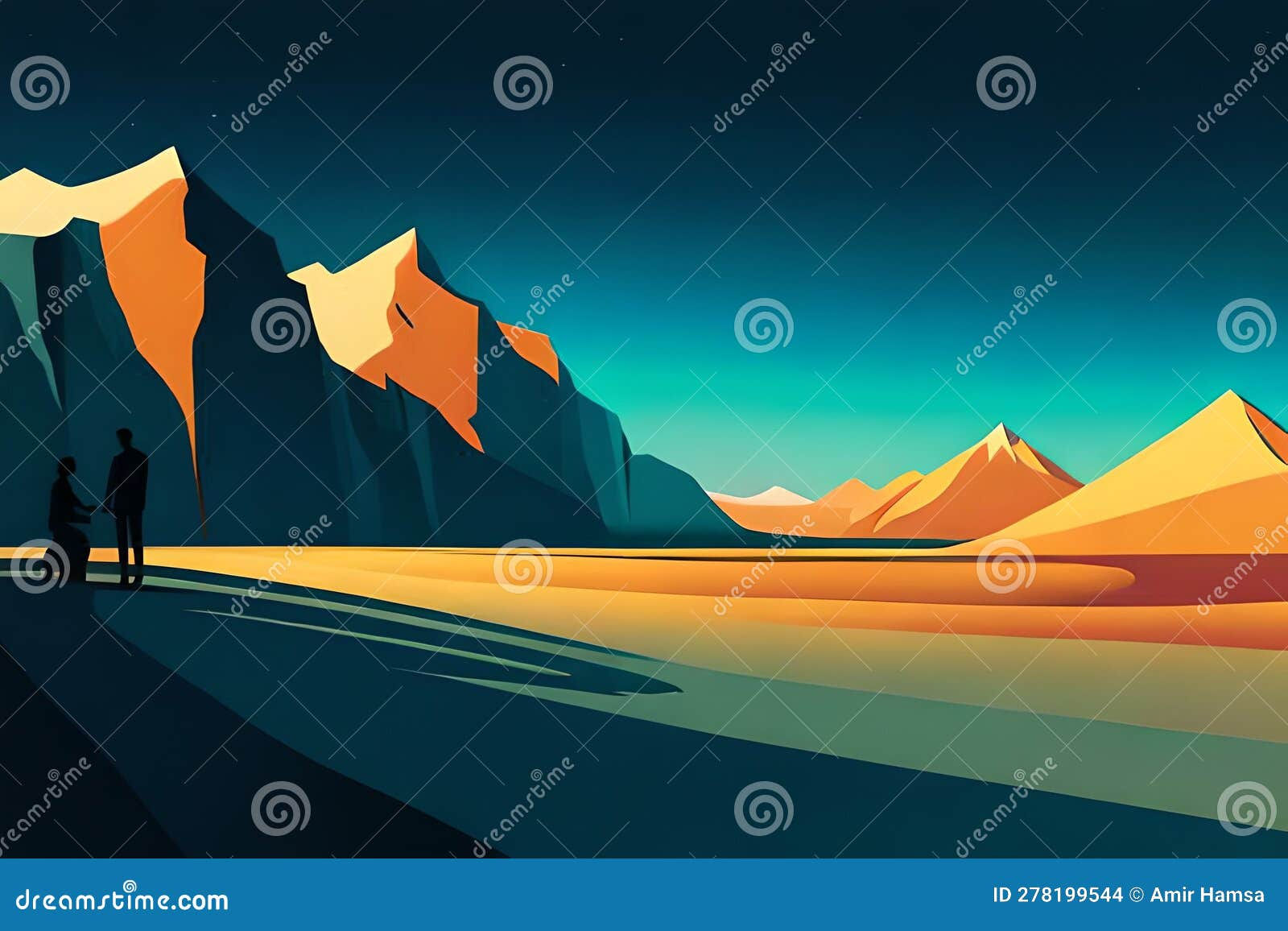 Wallpaper #42fKEZMBSpphPi3-_fja248 Minimalist Landscape Aesthetic Background Wallpaper Stock Illustration