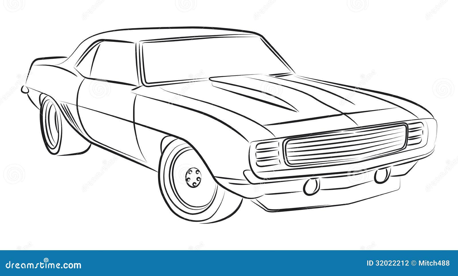 Wallpaper #qRkfOI8BtGB6xQ78T6cp27 Muscle Car Drawing Stock Illustration Illustration of Silhouette