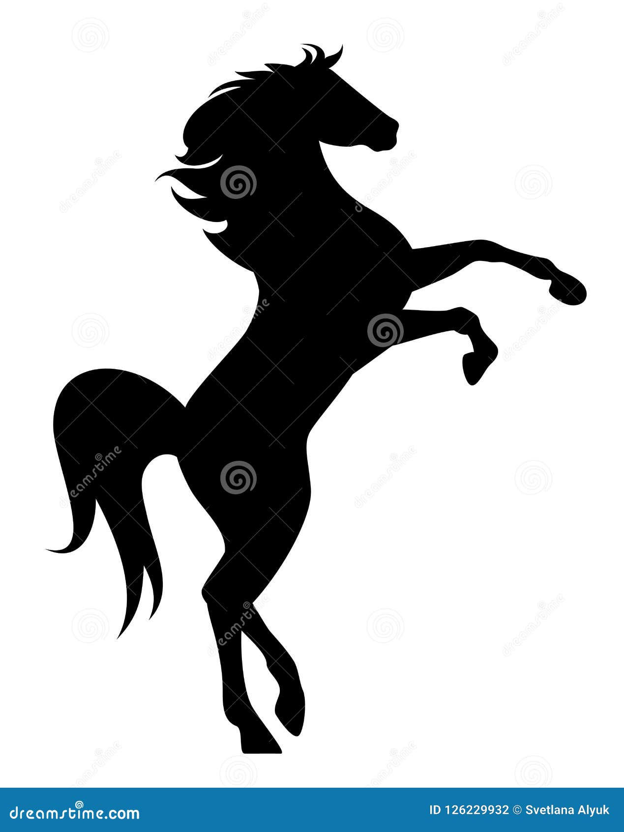Wallpaper #-2cU-ZIBSpphPi3-KovY223 Rearing Up Black Mustang Horse Vector Silhouette Cartoondealercom