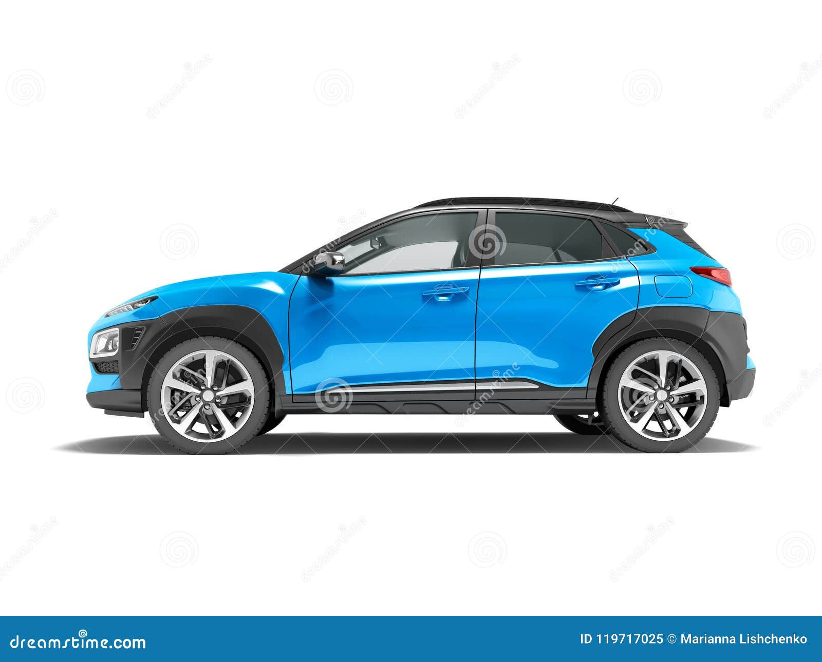 Wallpaper #___Pa5MB3lSXT3zUD-gs259 Modern Blue Car Crossover 3D Render on White Background with Shadow