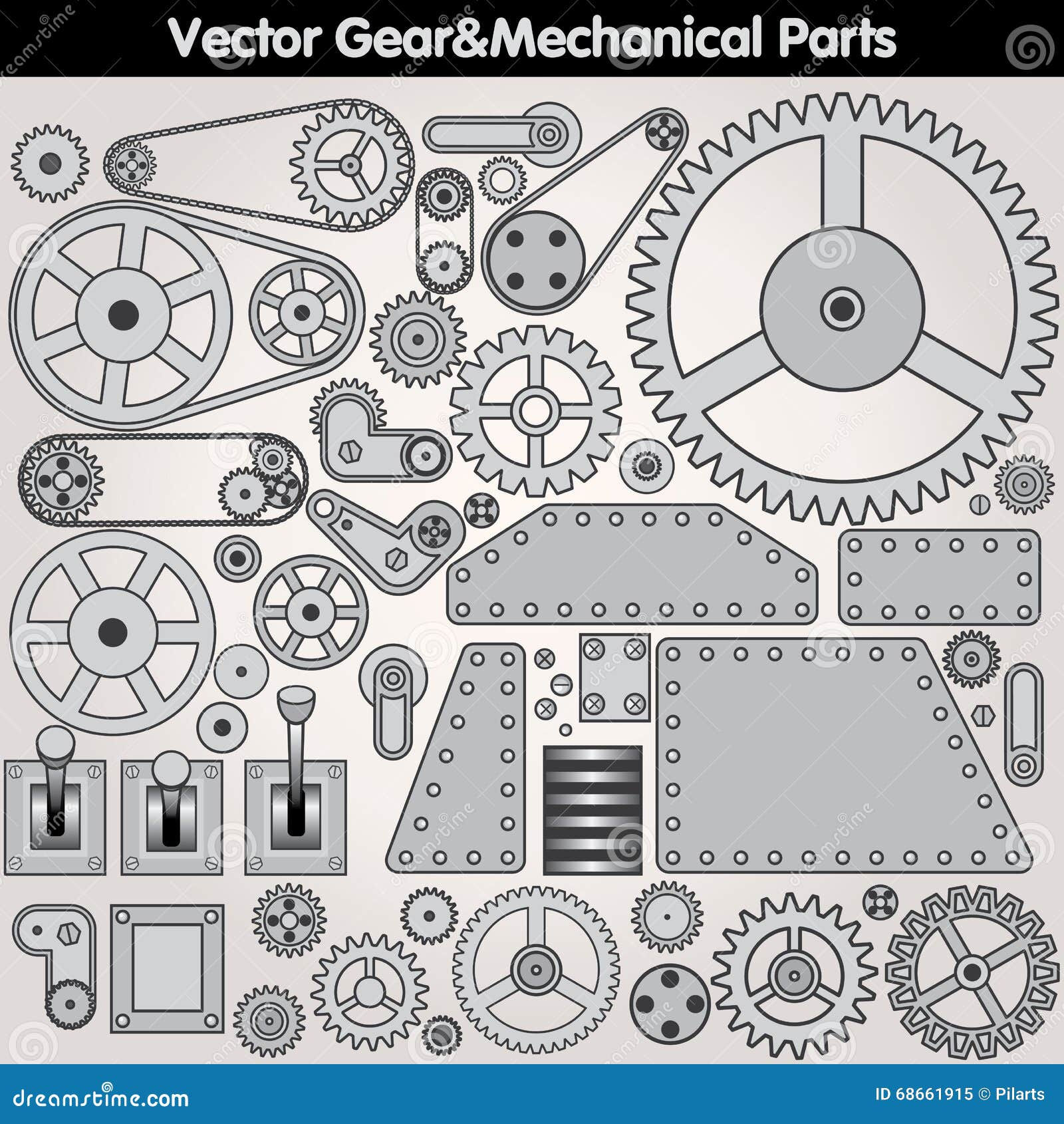 Wallpaper #5D98PJMBLiIJ4c9OFJE_140 Mechanical Parts and Gears Vector Kit Stock Vector Illustration of