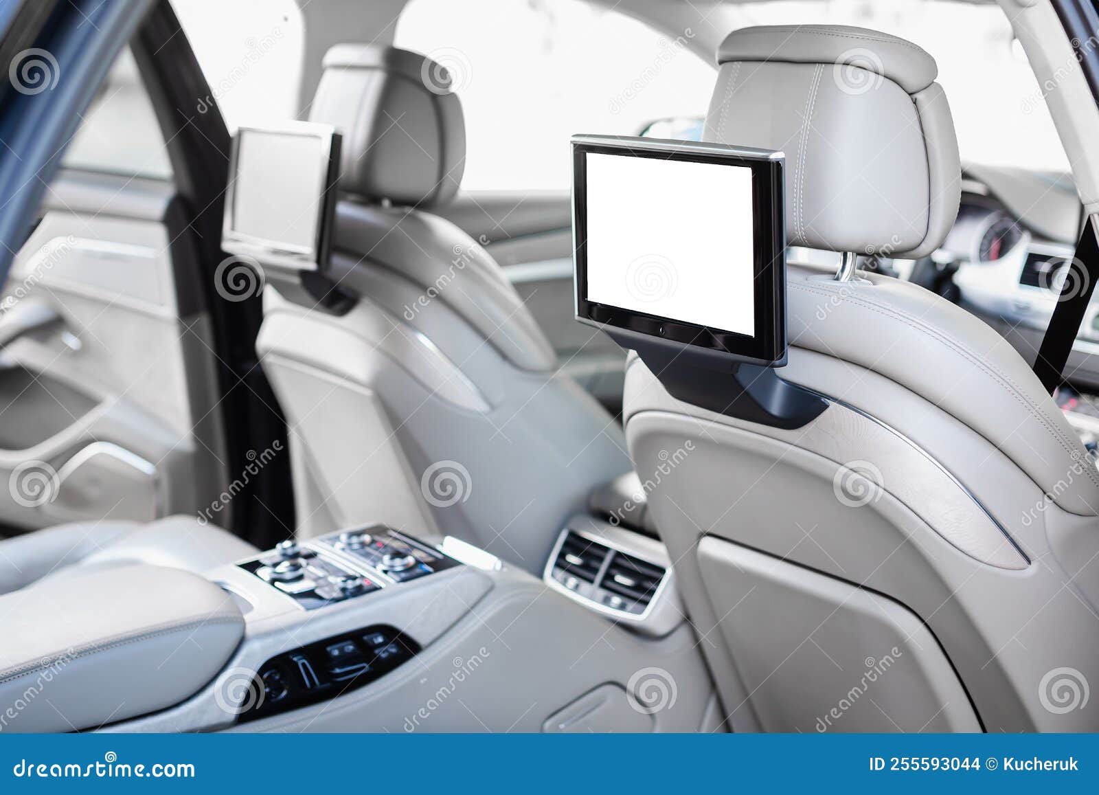 Wallpaper #cmivE5MBSpphPi3--wHQ323 Modern Luxury Car Interior with Empty White Touchscreen Monitor with