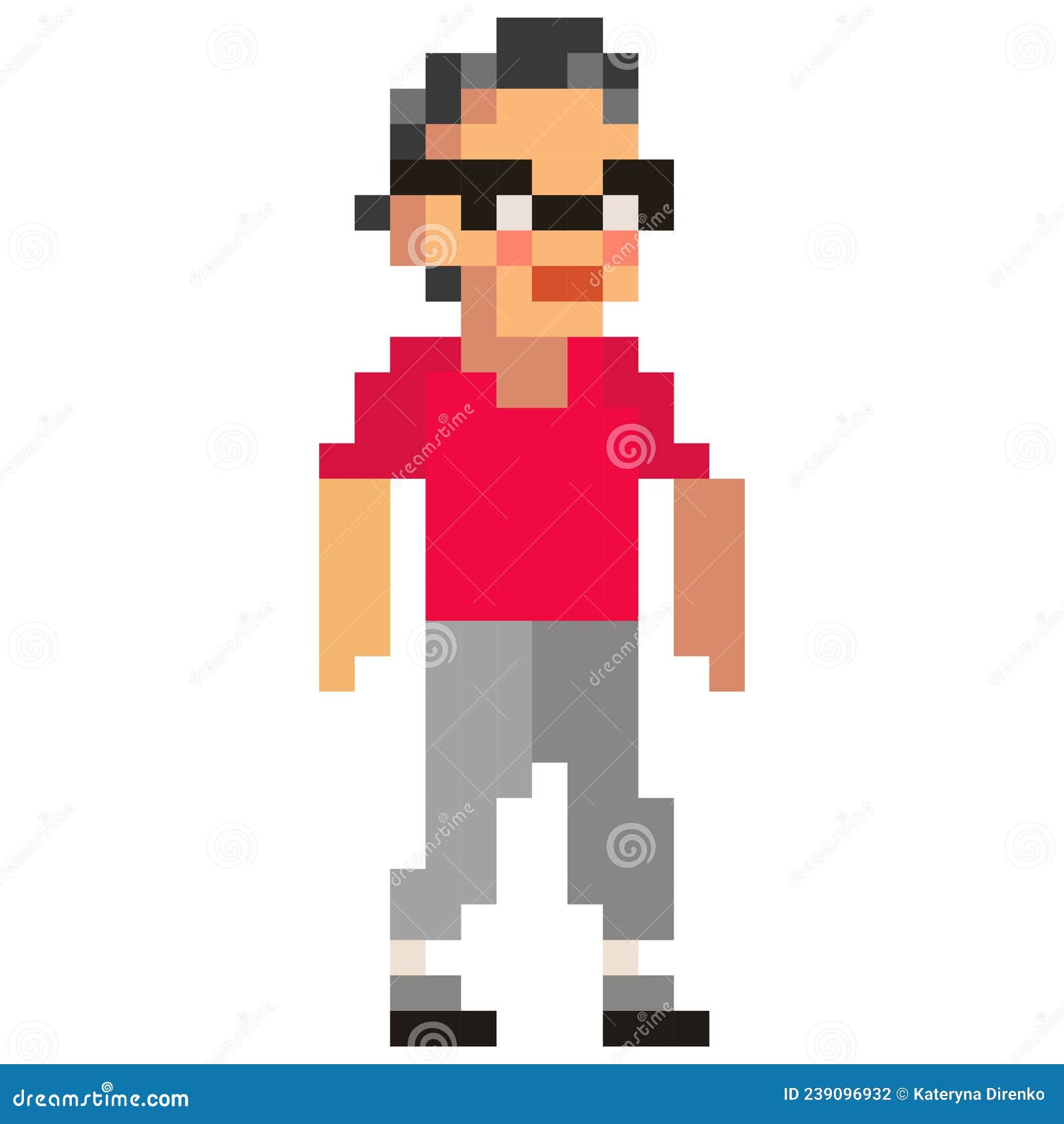 Wallpaper #txdfPpMBPLD5_VEN0t9L217 A Man in a Jacket and a Cap Pixel Art Vector Illustration Stock