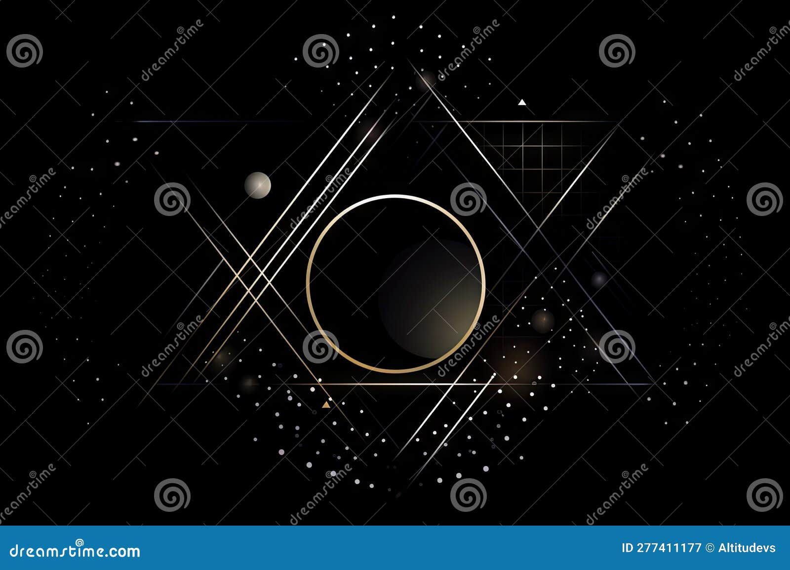 Wallpaper #QWeX9JIBSpphPi3-SXul47 Minimalist Composition of Triangles and Circles on Black Background